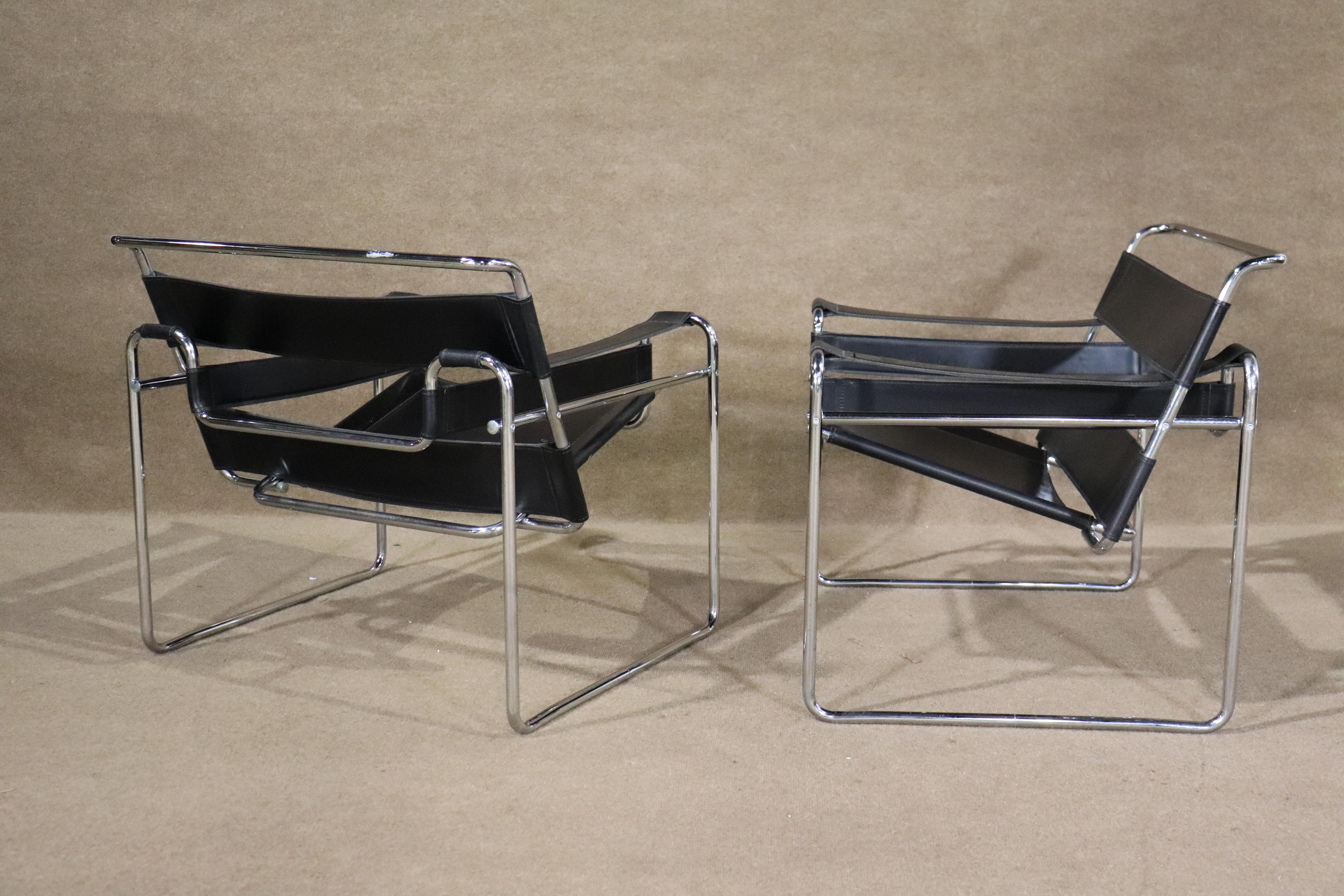 Mid-Century Modern Wassily Style Armchairs For Sale
