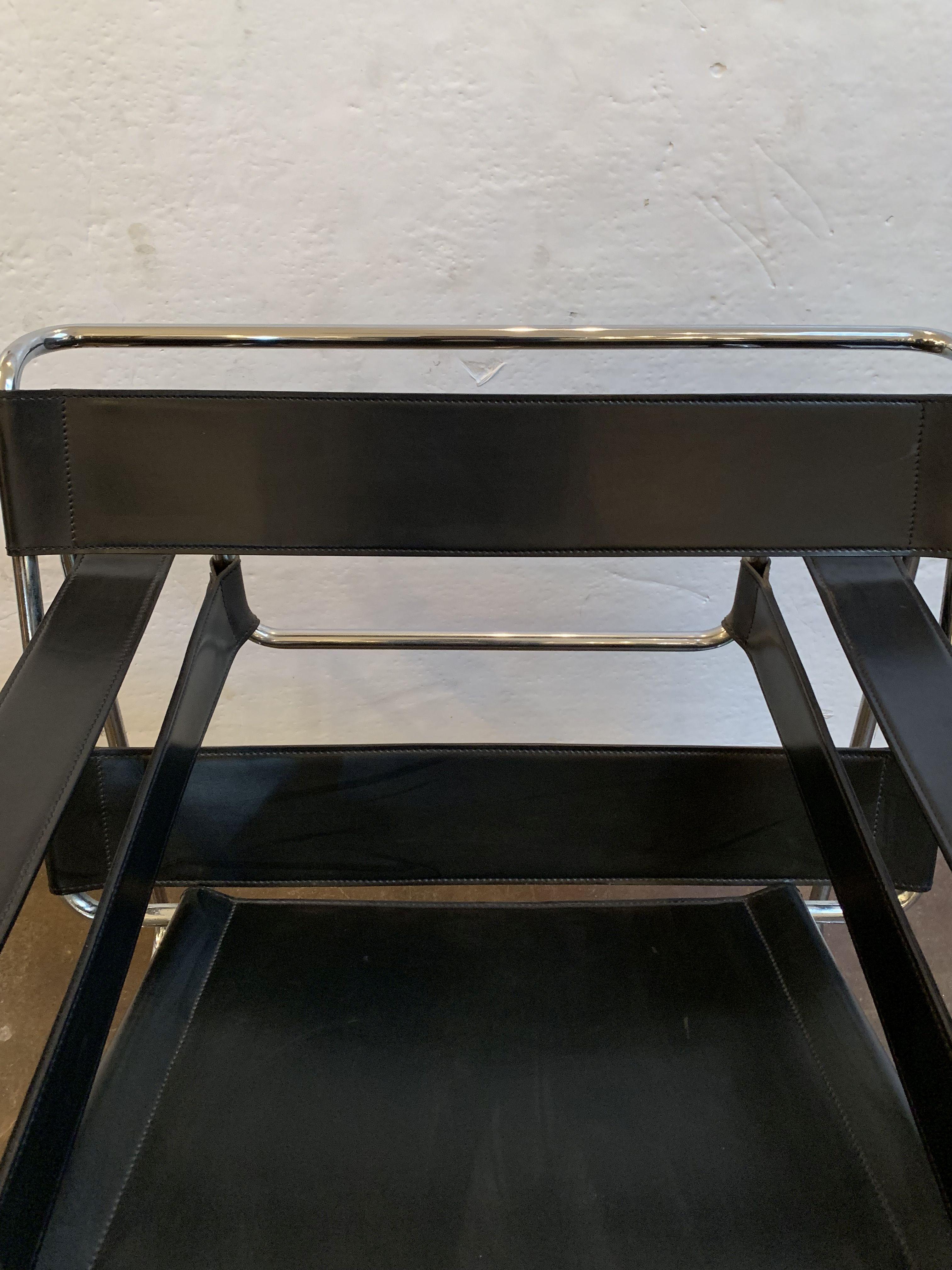 Lederstuhl im Wassily-Stil in der Art von Marcel Breuer im Angebot 7