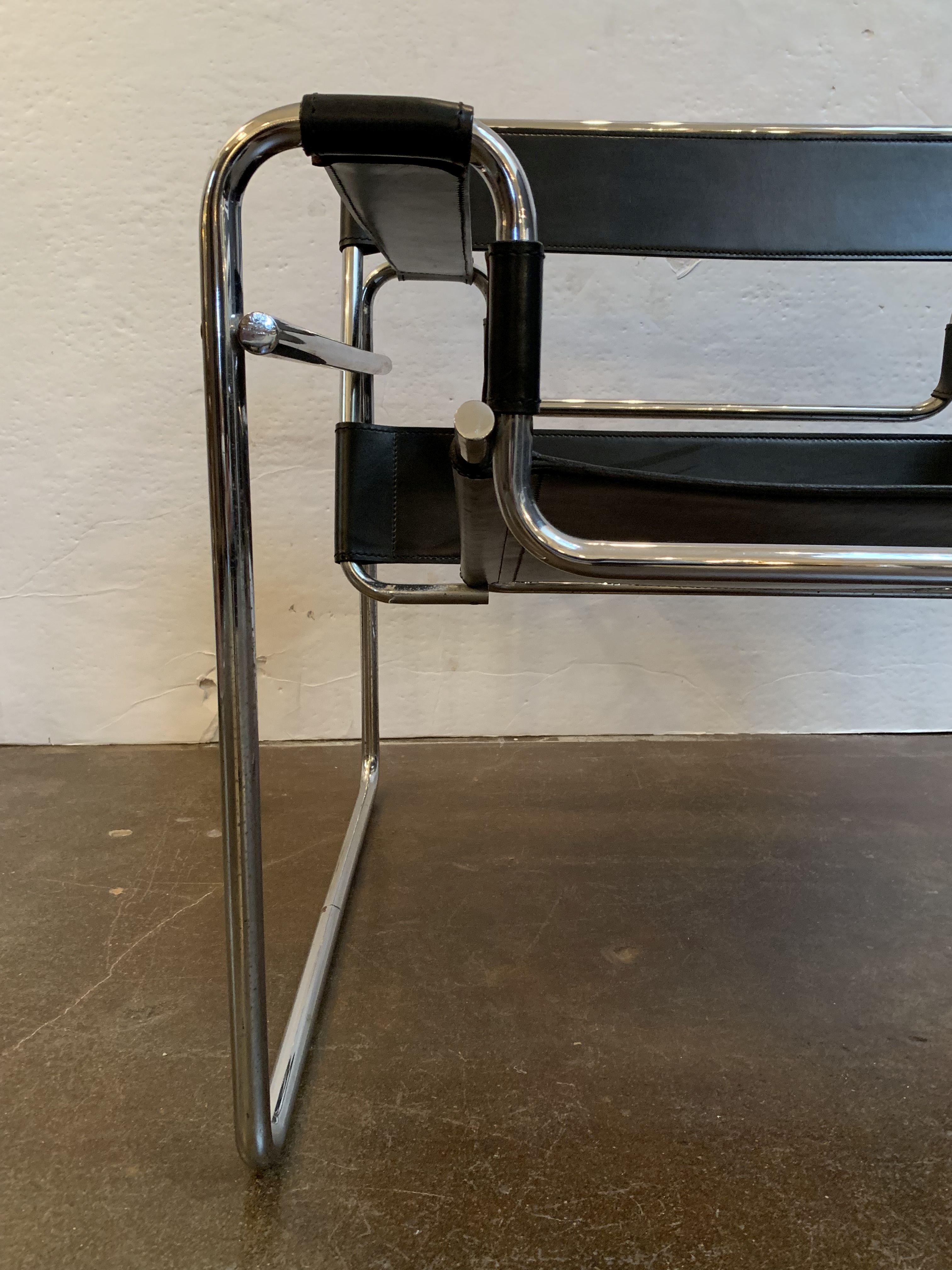 Lederstuhl im Wassily-Stil in der Art von Marcel Breuer im Angebot 10
