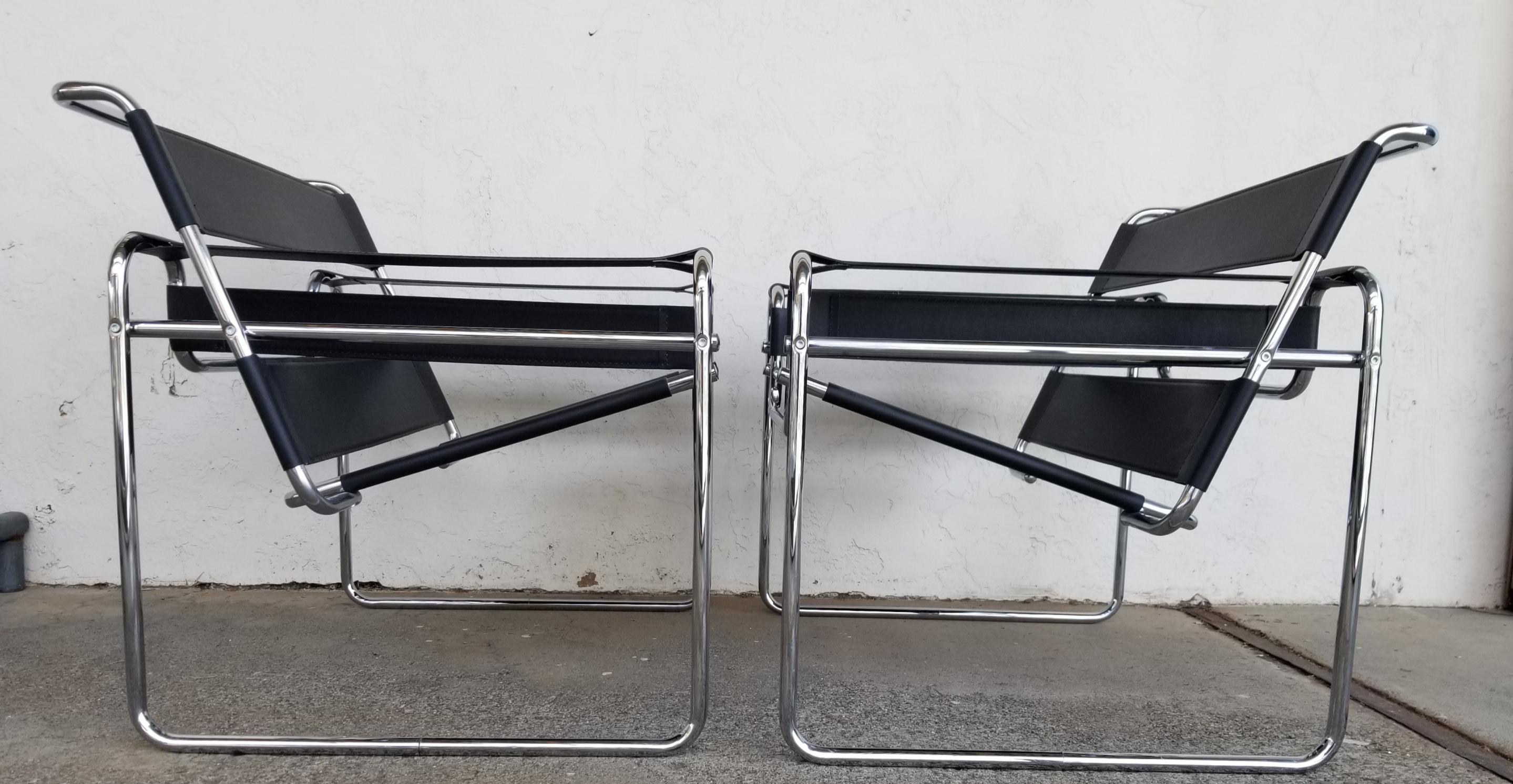 Bauhaus Wassily Style Lounge Chairs, Late 20th Century