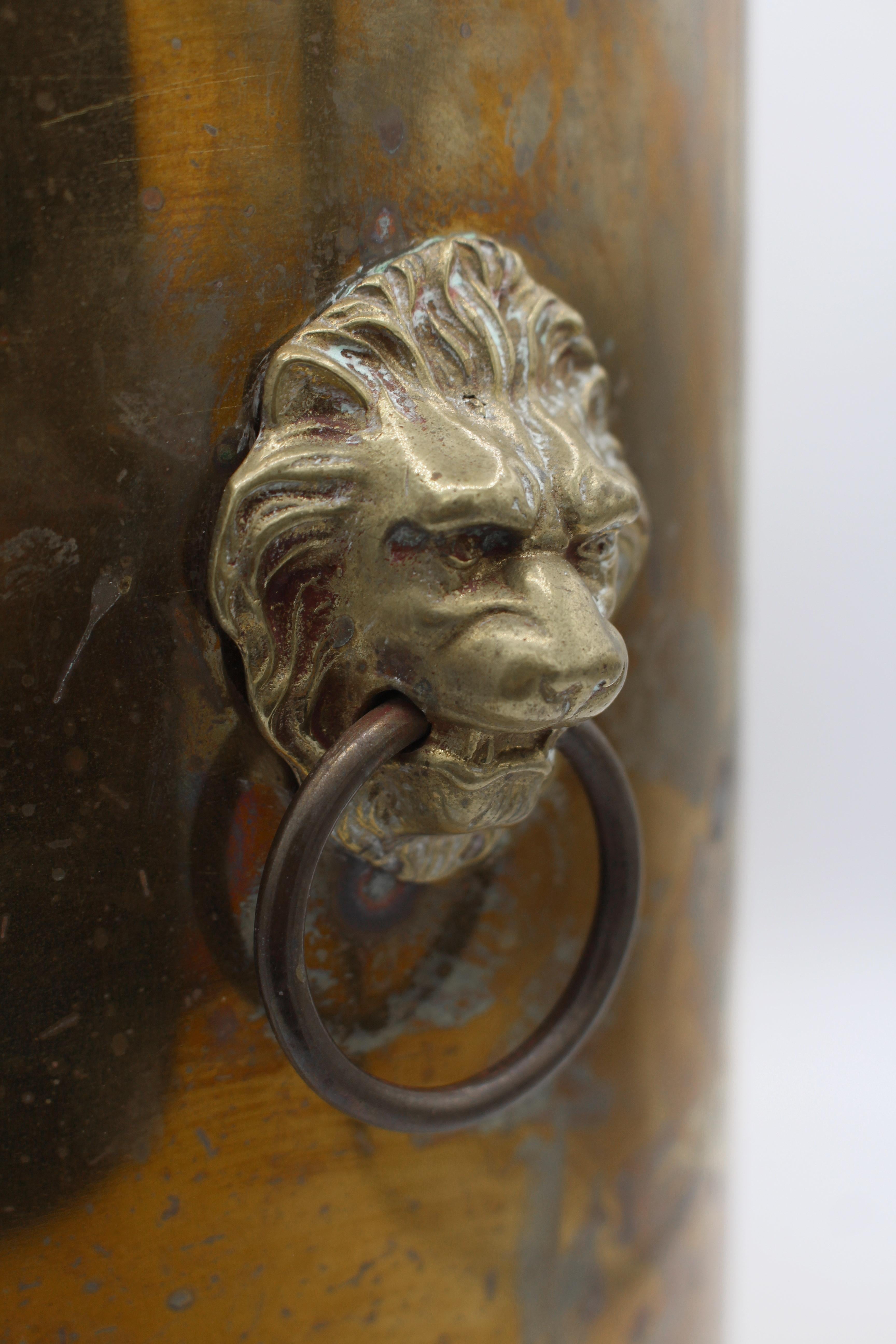 Aesthetic Movement Waste Basket From English World War I Brass Artillery Gun Shell For Sale