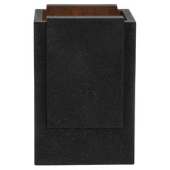Waste Bin in Black Shagreen by R&Y Augousti