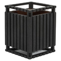 Waste Bin in Black Shagreen Detail by R&Y Augousti