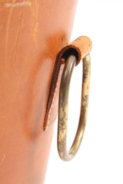 Waste Bin in Patinated Leather, Illums Bolighus, 1950s, Dainsh Midcentury