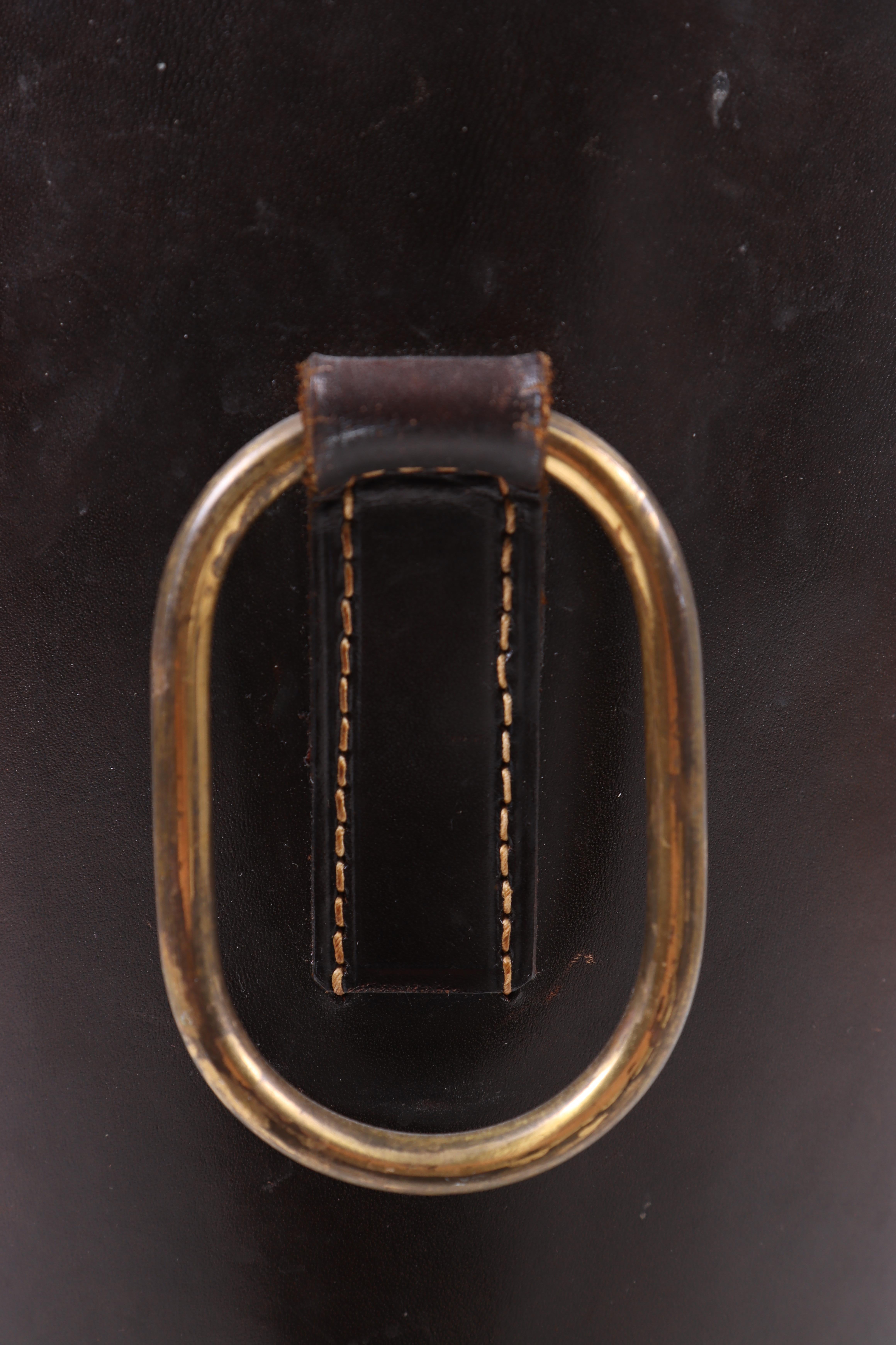 Mid-Century Modern Waste Bin in Patinated Leather, Illums Bolighus, 1950s, Dainsh Midcentury For Sale
