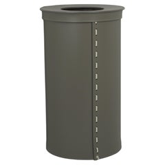 Waste Paper Basket HELMA with lid - Regenerated Leather