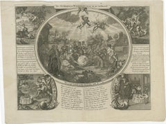 'Waste Paper is Burned to Ashes', a Satire Print on the South Sea Bubble, 1720
