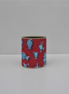 Wastebasket in Style of Piero Fornasetti, Lucari 1950s in porcelain China Fabric