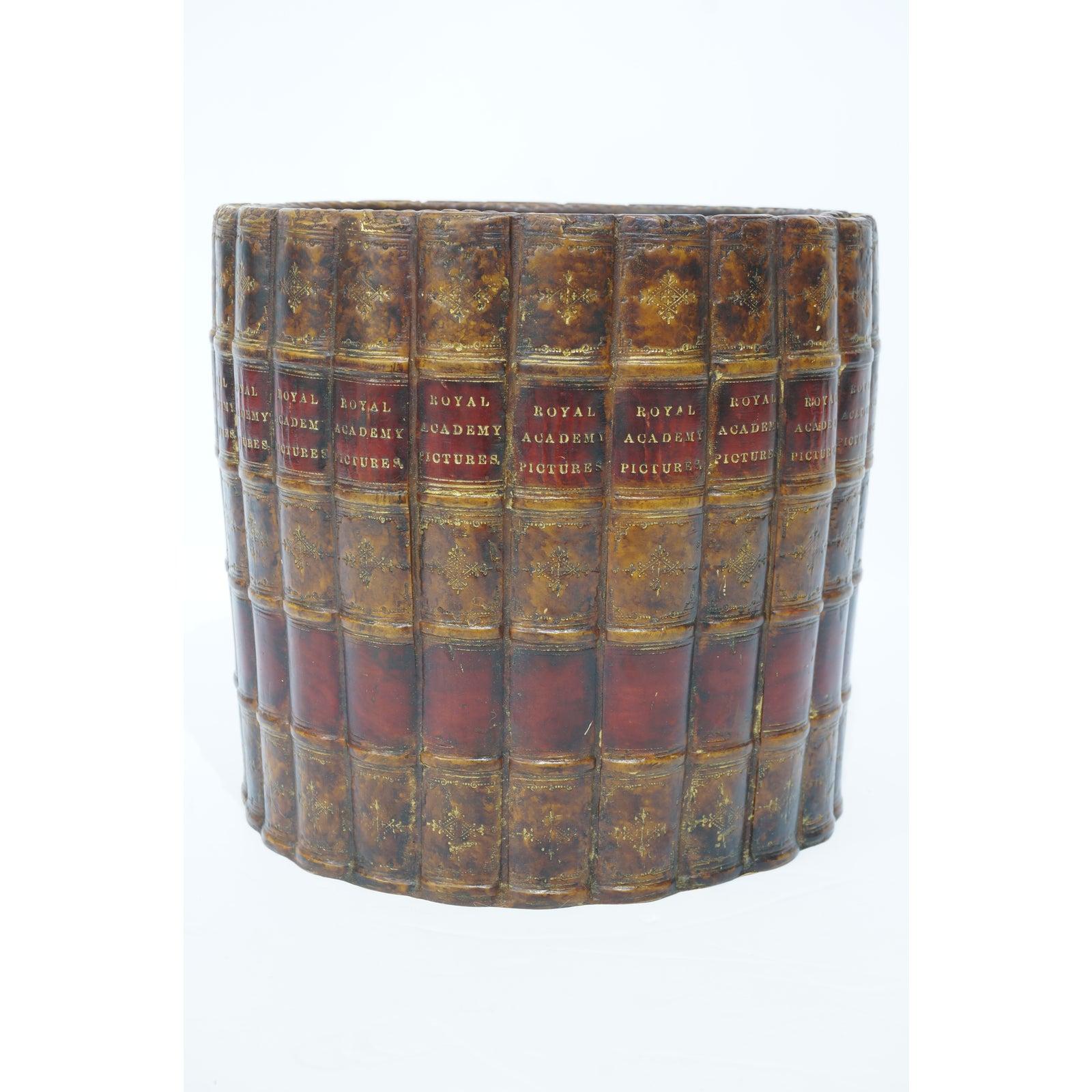 This stylish Edwardian inspired waste basket with its faux book spines are titled 