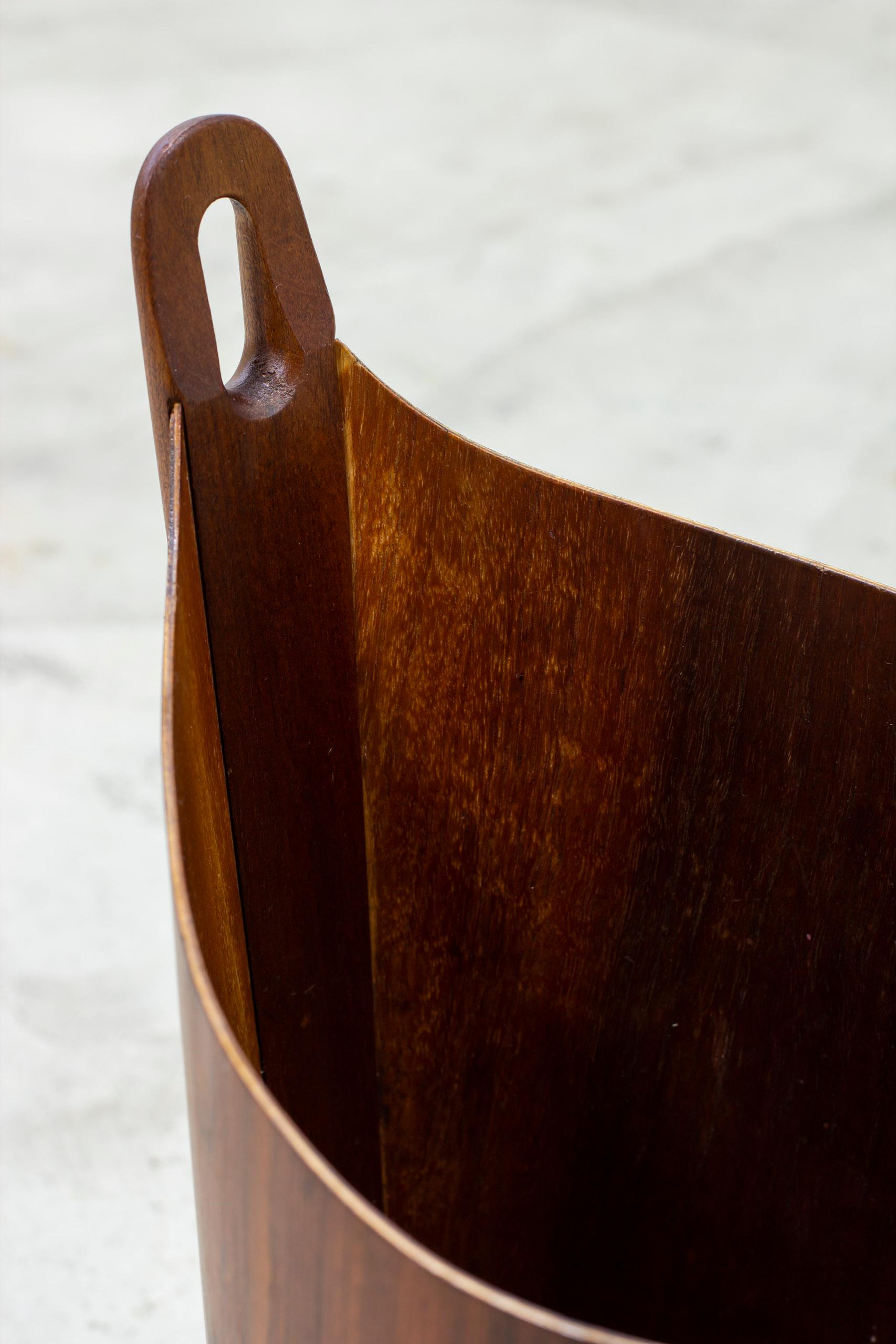 Mid-20th Century Wastepaper bin in walnut by Einar Barnes, PS Heggen, Norway, 1960s For Sale
