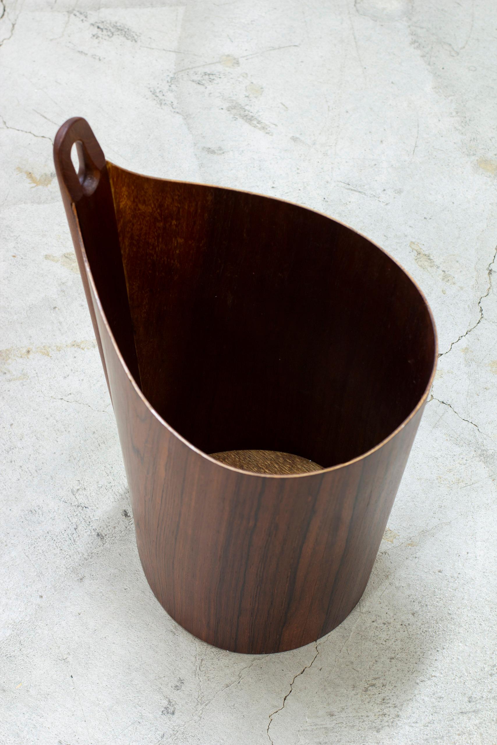 Teak Wastepaper bin in walnut by Einar Barnes, PS Heggen, Norway, 1960s For Sale