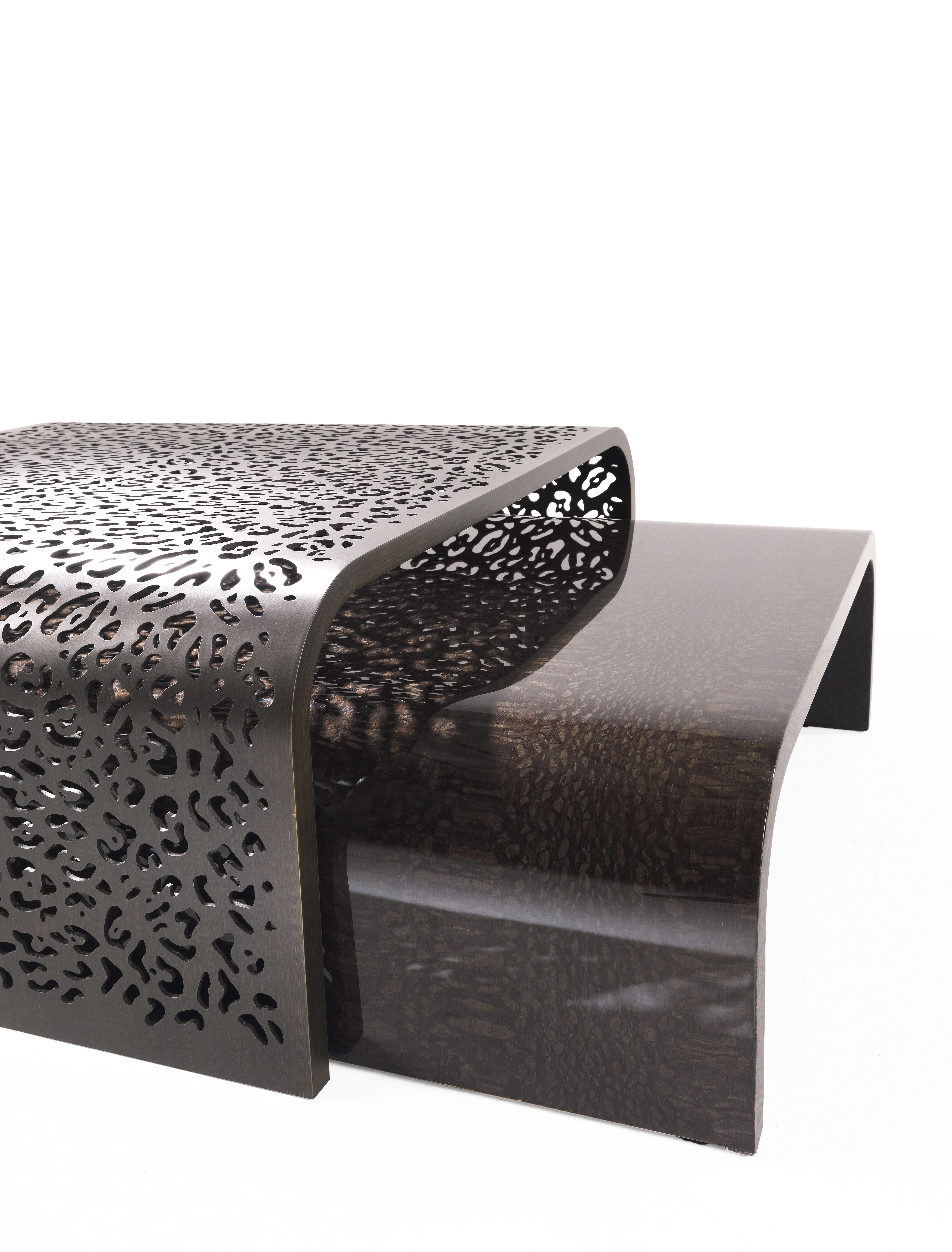 Contemporary 21st Century Watamu Central Table in Carbalho by Roberto Cavalli Home Interiors  For Sale
