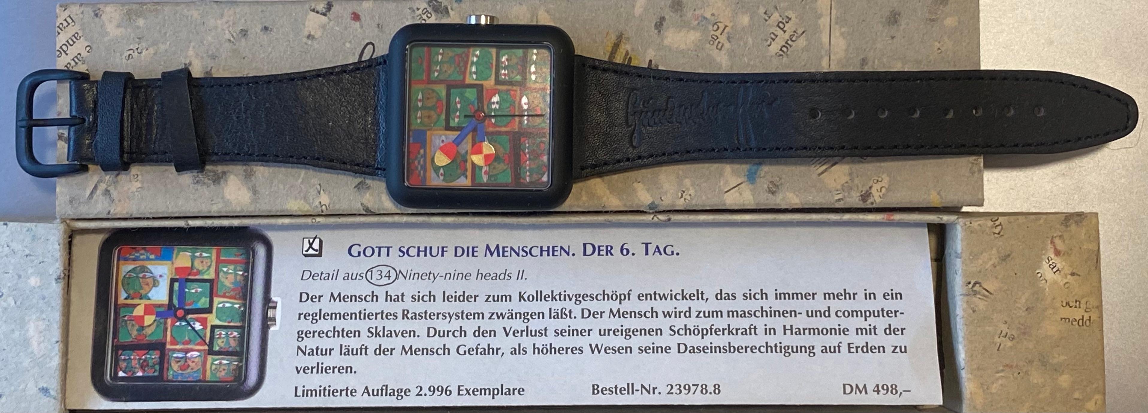 Watch 3 Designed by the Austrian Artist Hundertwasser, 1995 In Good Condition For Sale In Saint ouen, FR