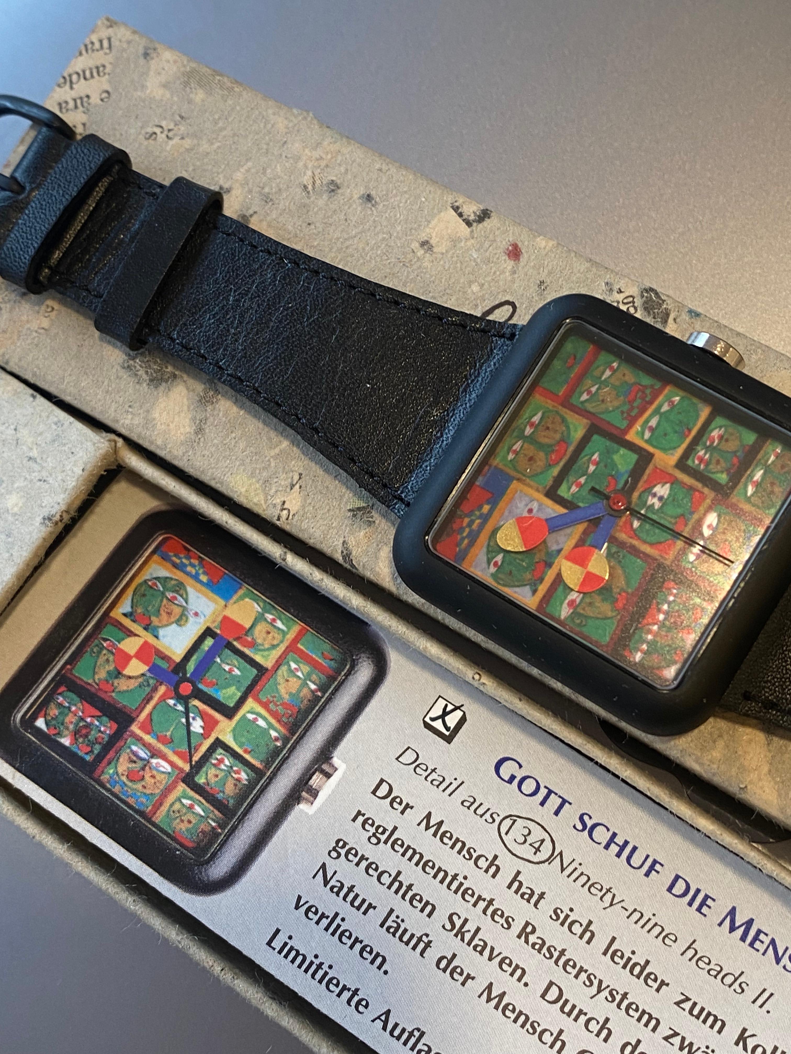 Late 20th Century Watch 3 Designed by the Austrian Artist Hundertwasser, 1995 For Sale