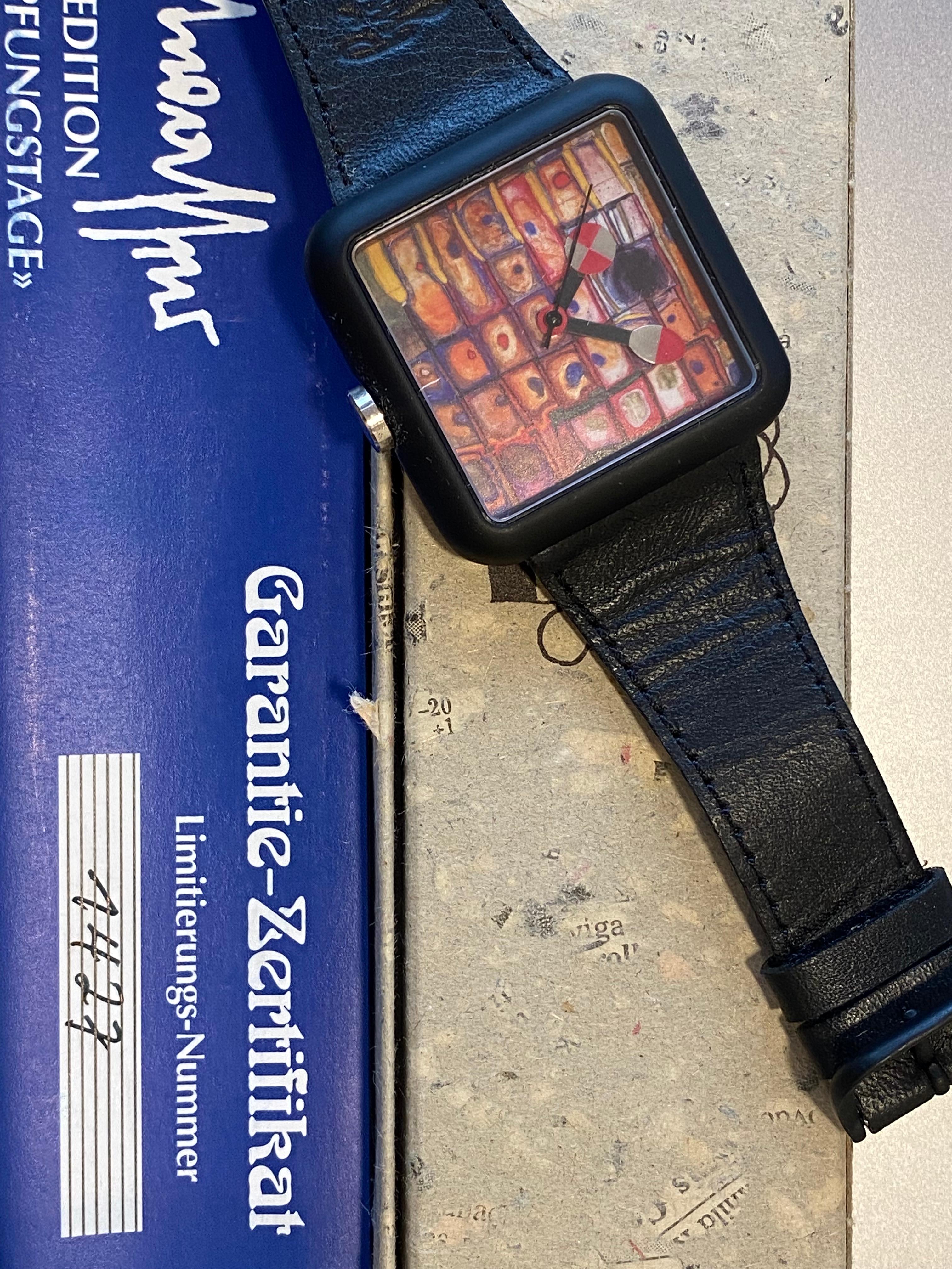 Late 20th Century Watch 4 Designed by the Austrian Artist Hundertwasser, 1995 For Sale