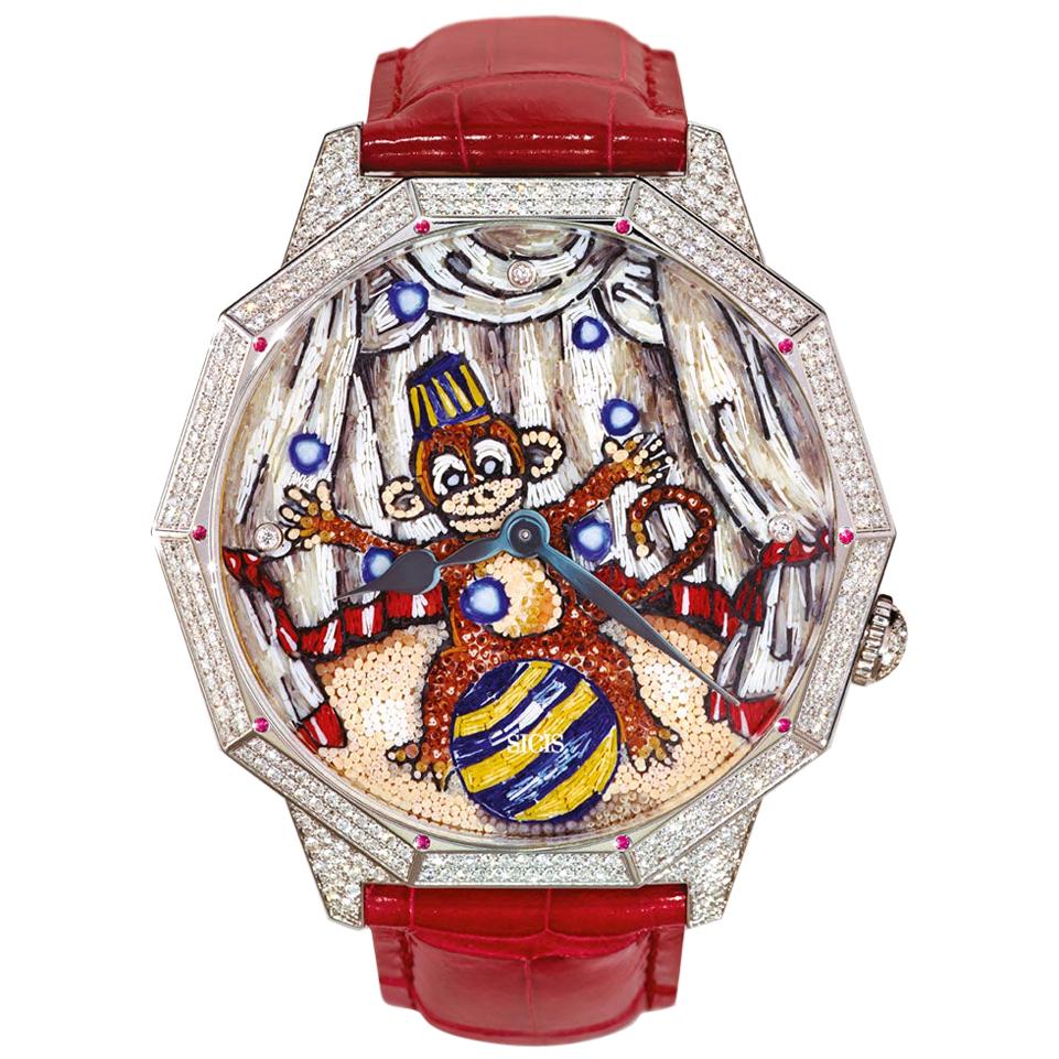 Small Nantucket 29mm Watch in Shiny Alligator Single Tour Strap with Sprinkled Diamond Bezel main image 1