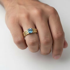 Uhrbandförmiger Ring mit Topas für Männer, Silber, Gold