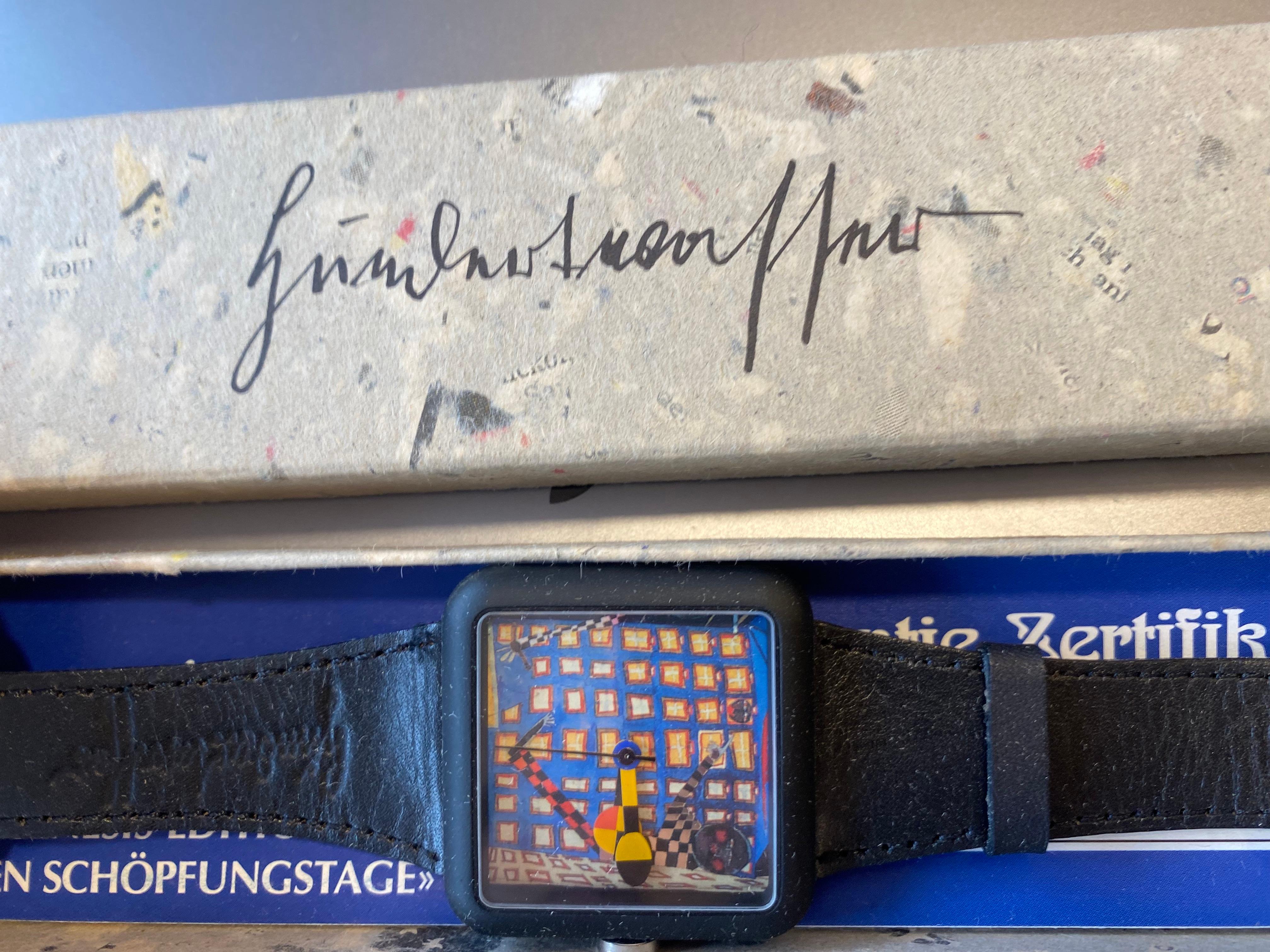 Uhr entworfen von dem österreichischen Künstler Hundertwasser, 1995 im Zustand „Gut“ im Angebot in Saint ouen, FR