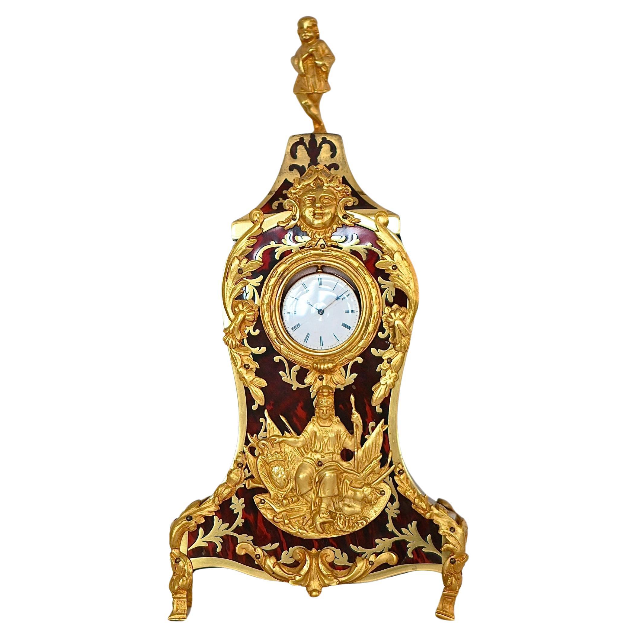 Portaorologio in bronzo dorato e tartaruga rossa XVIII