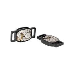 Orologio Movimento Tonneau Maglie in acciaio IP nero spazzolato