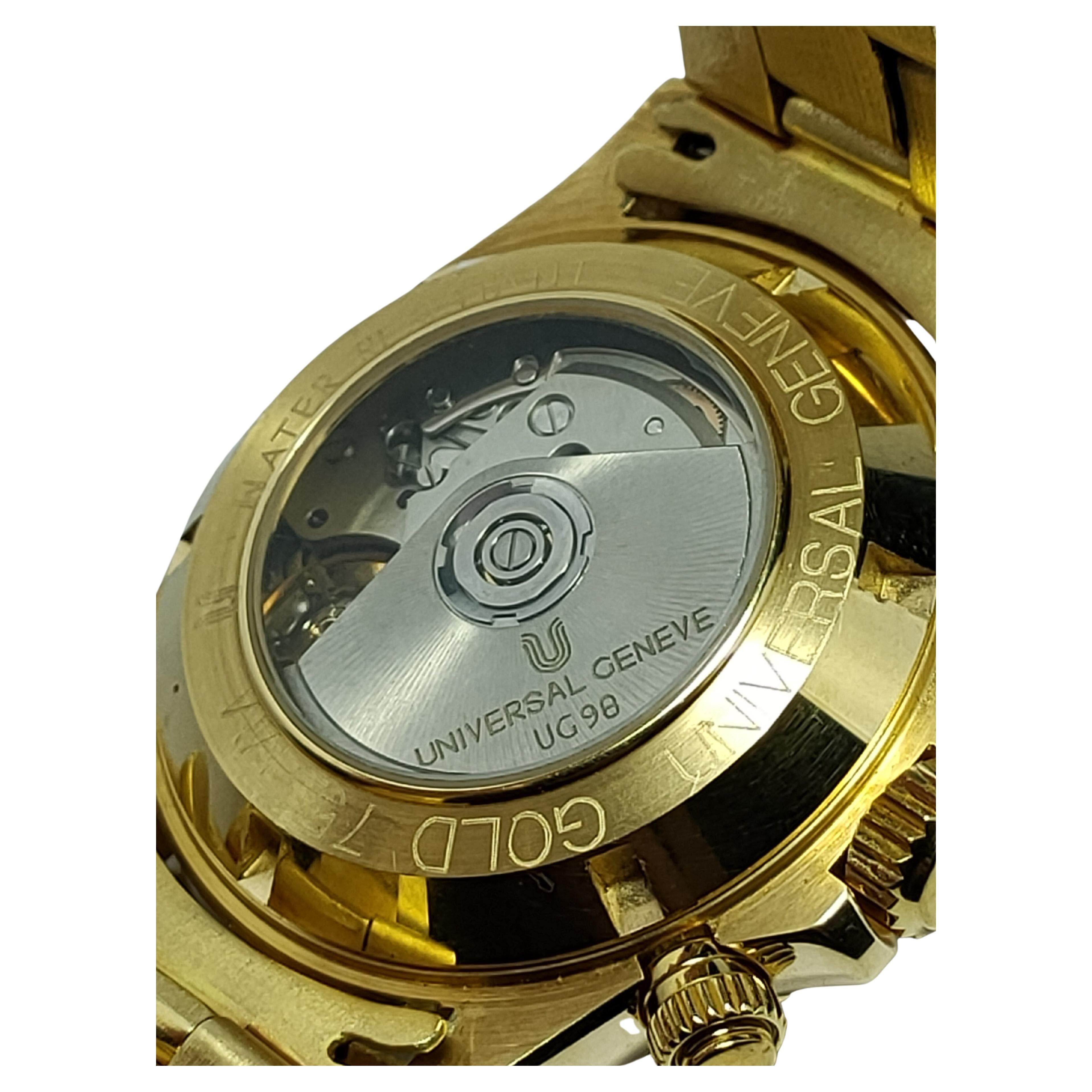 Watch Universal Geneve Automatic Compax Chronograph Yellow Gold 18 Karat For Sale 4