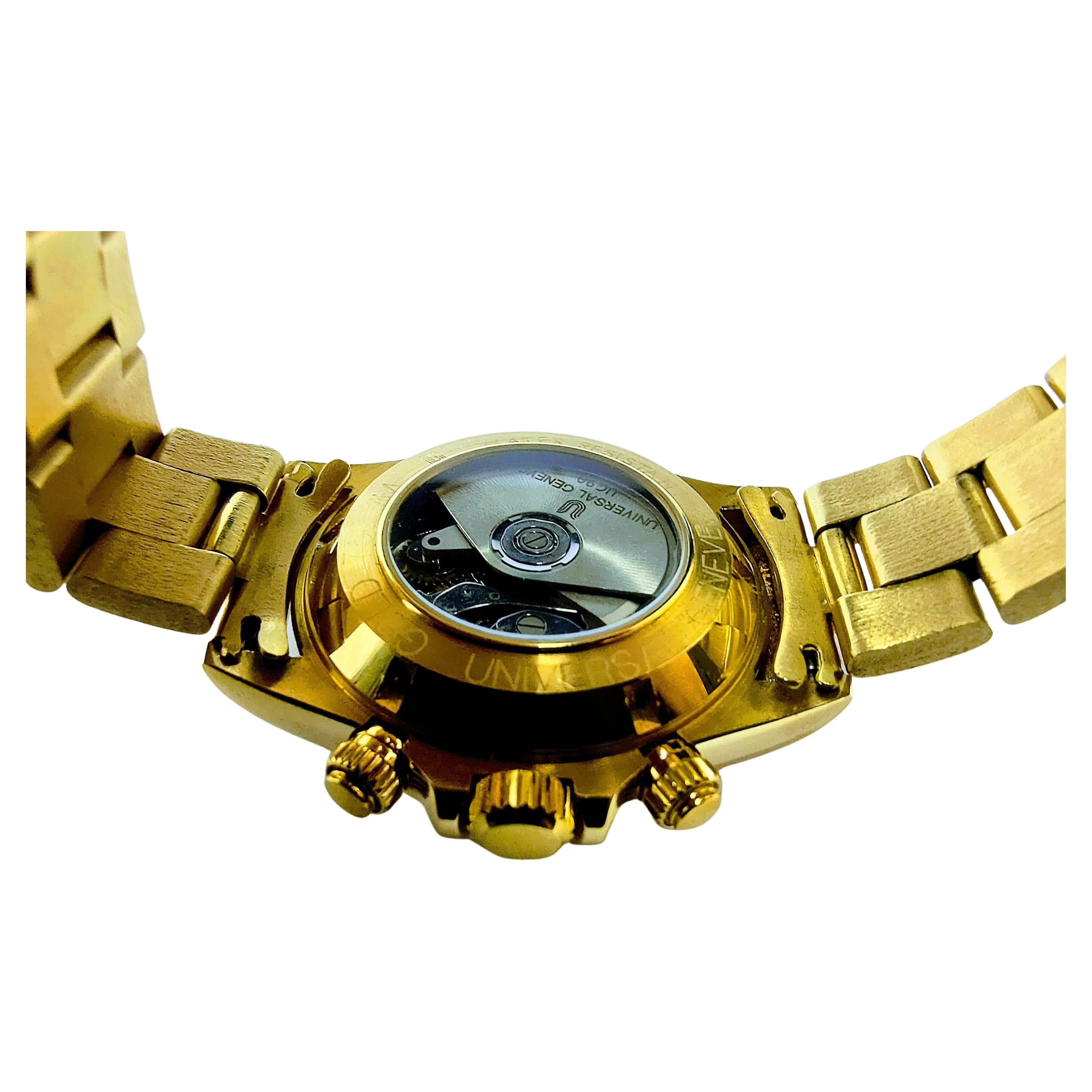 Watch Universal Geneve Automatic Compax Chronograph Yellow Gold 18 Karat For Sale 5