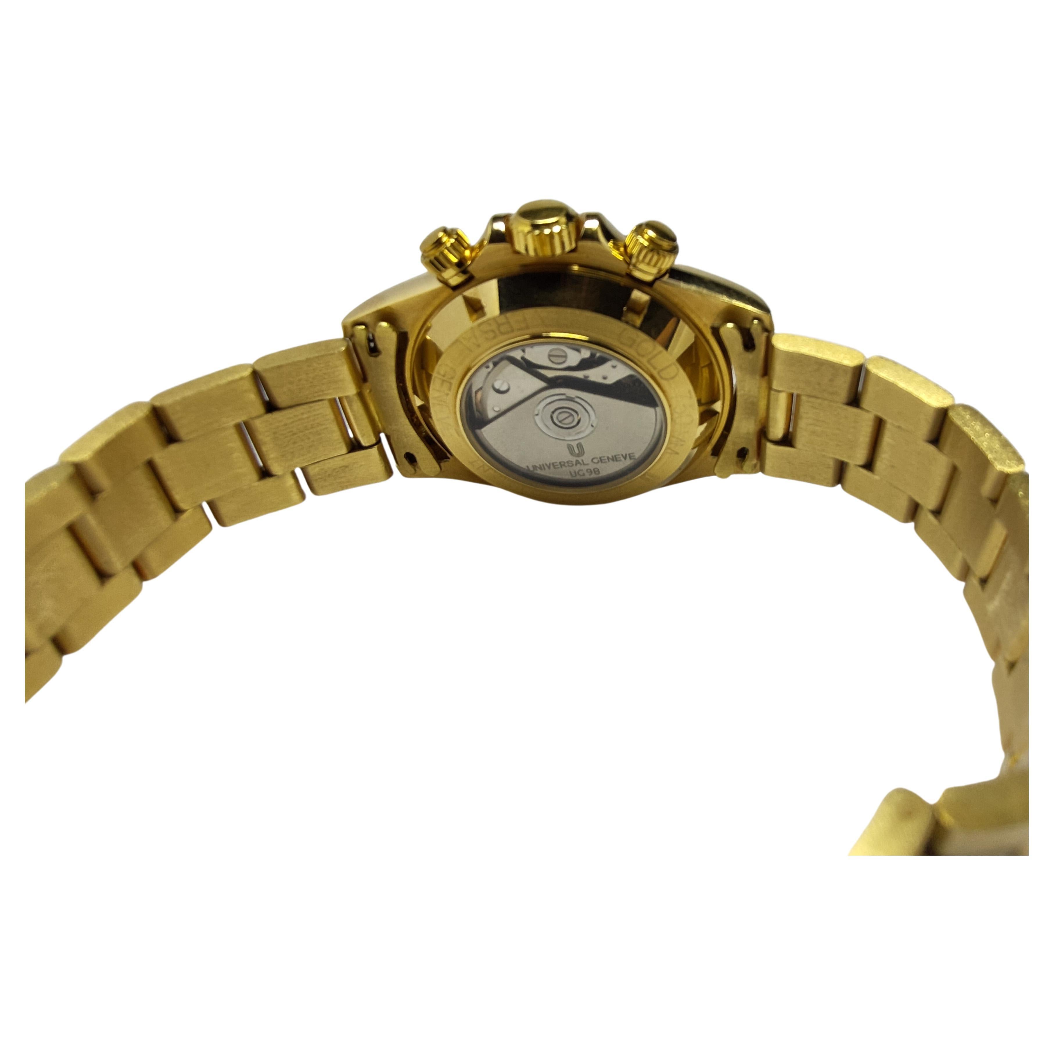 Watch Universal Geneve Automatic Compax Chronograph Yellow Gold 18 Karat For Sale 7
