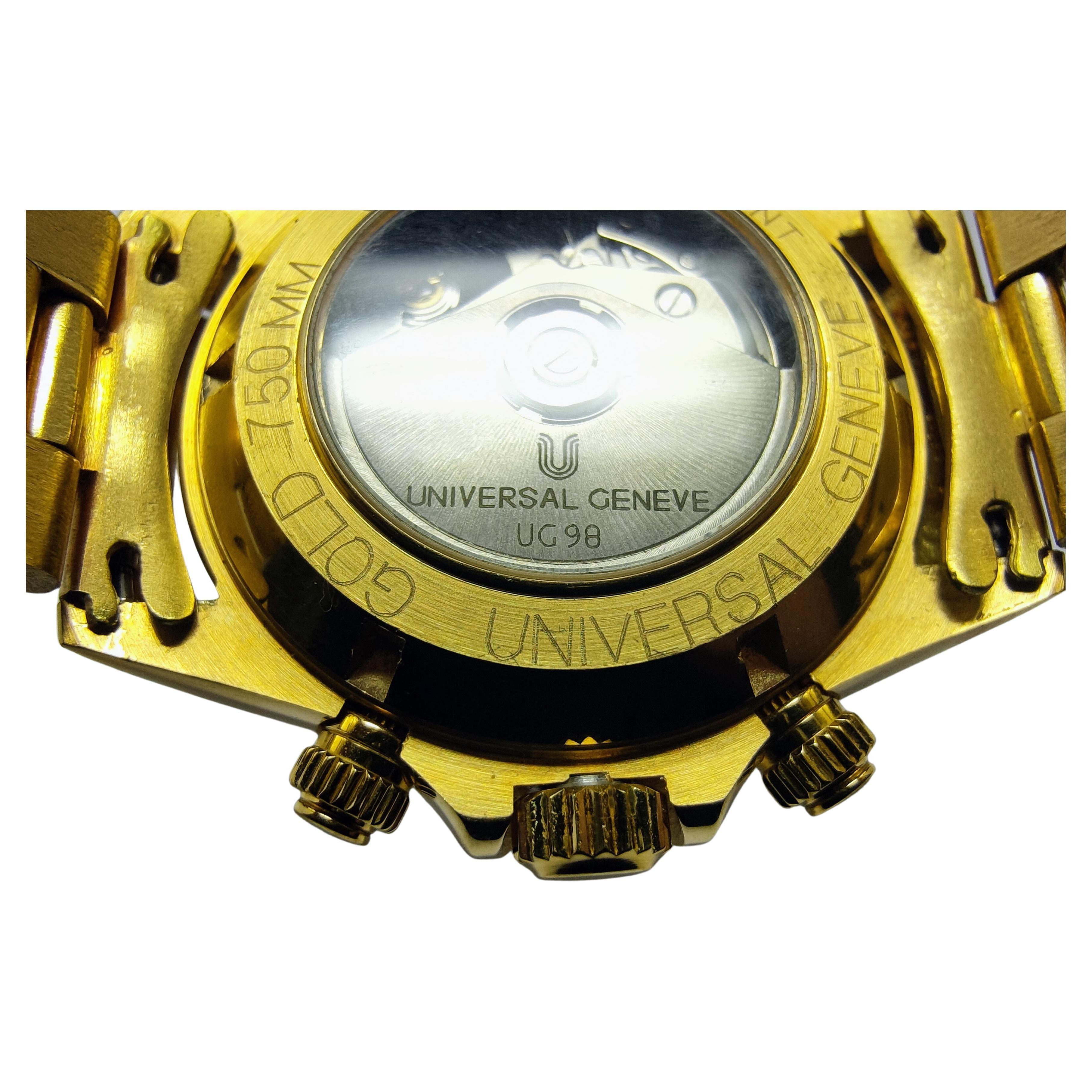 Watch Universal Geneve Automatic Compax Chronograph Yellow Gold 18 Karat For Sale 1