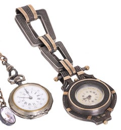 Watches - Two clocks in silver and Gold - 19th century