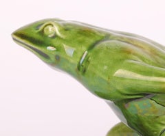 Watcombe Torquay Art pottery Green Glazed Novelty Frog & Shell Sauce Boat
