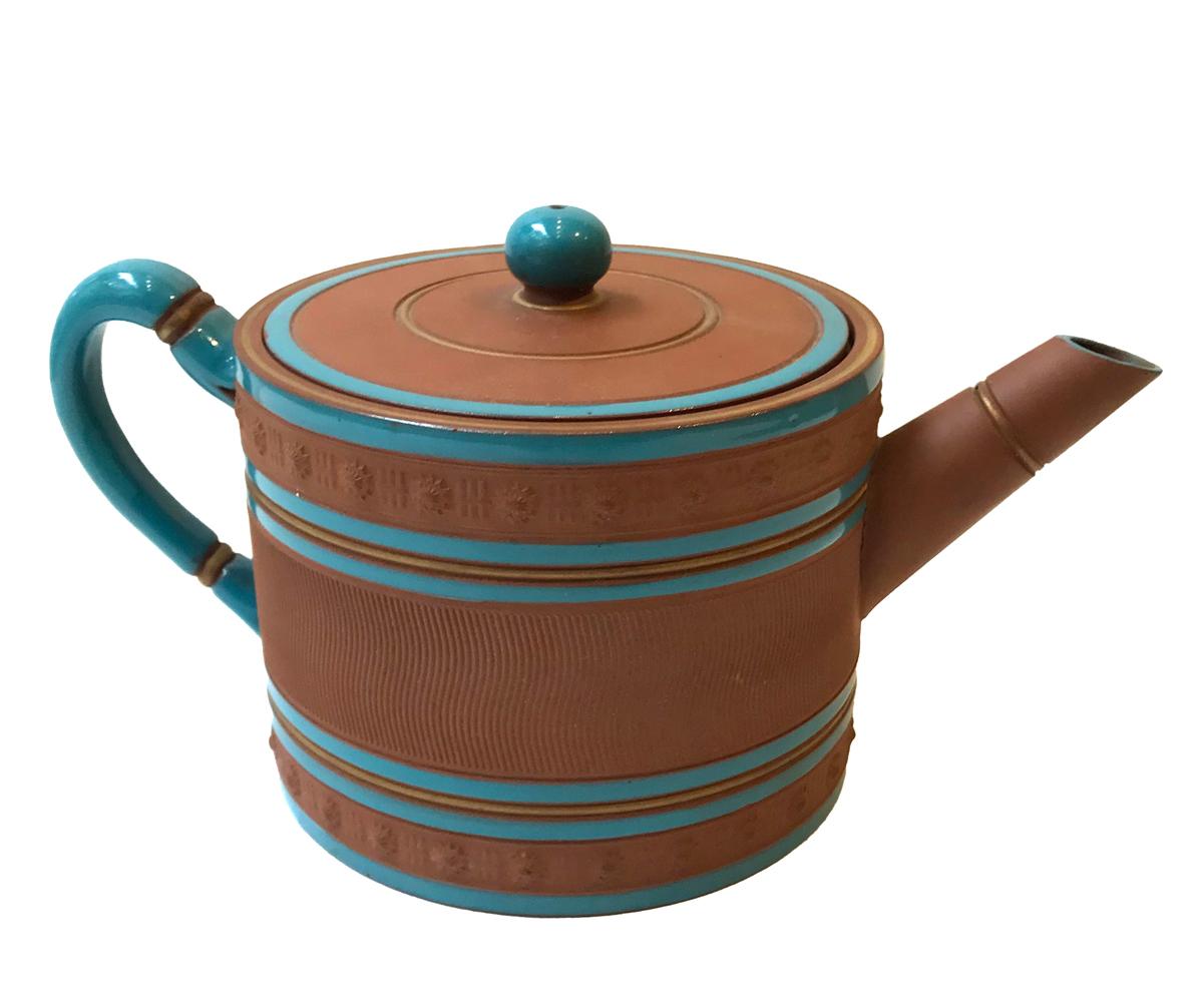British Watcombe Torquay Terracotta Teapot Attributed to Christopher Dresser