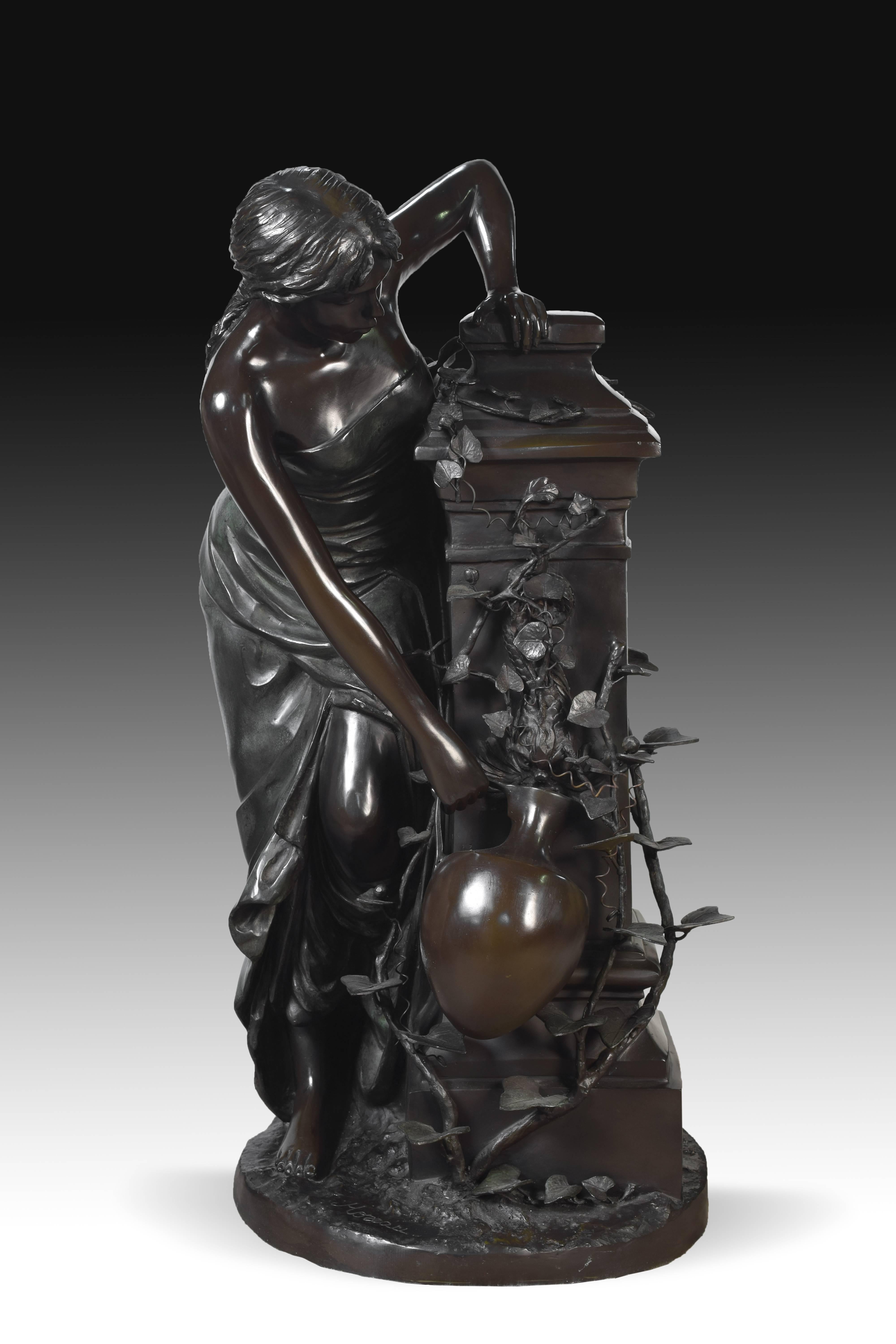 Bronze sculpture after models from Paul-armand Bayard De La Vingtrie (1846-1900) (“La Source”).
Bronze casting to lost wax.
It is based on 