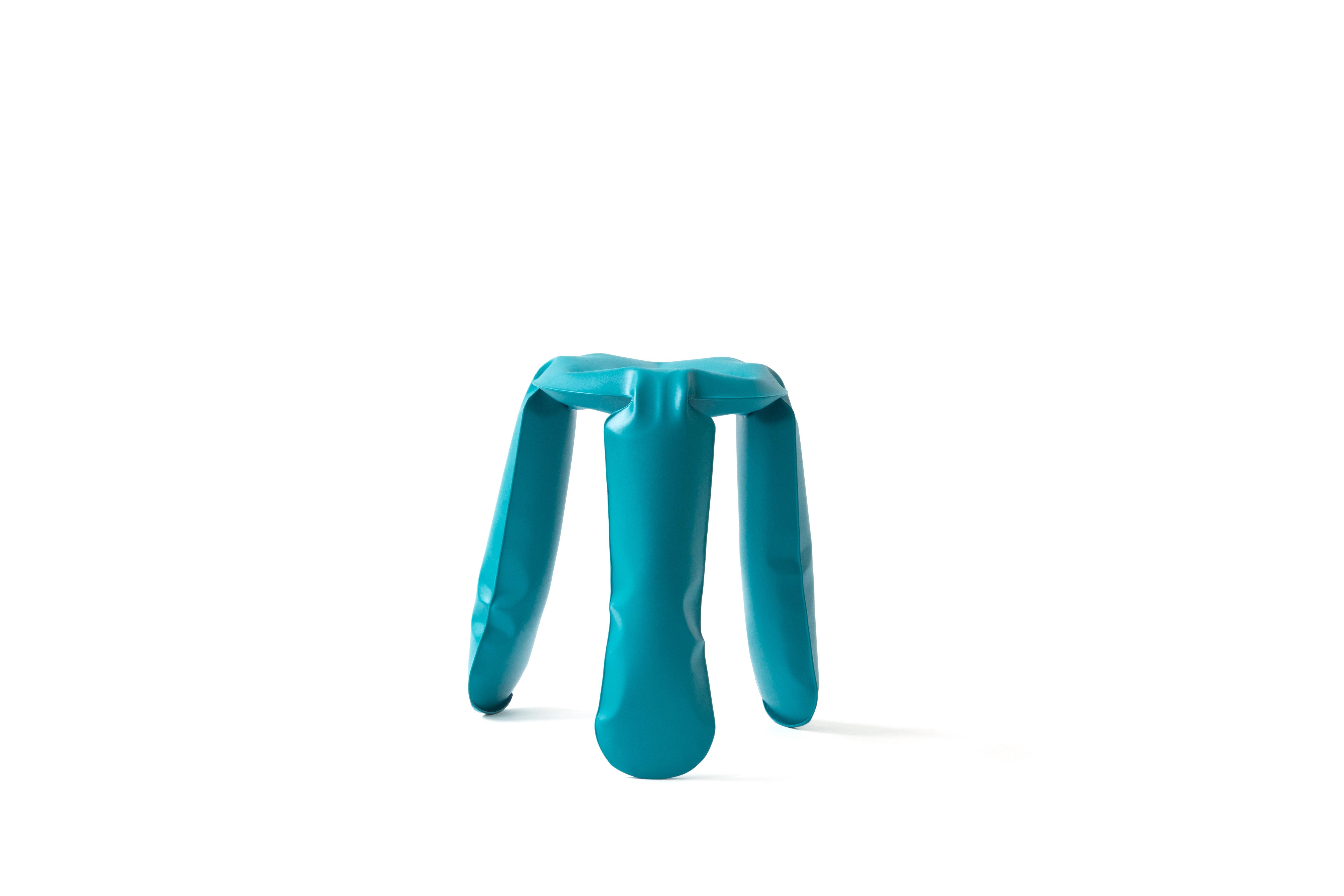 Organic Modern Water Blue Mini Plopp Stool by Zieta For Sale