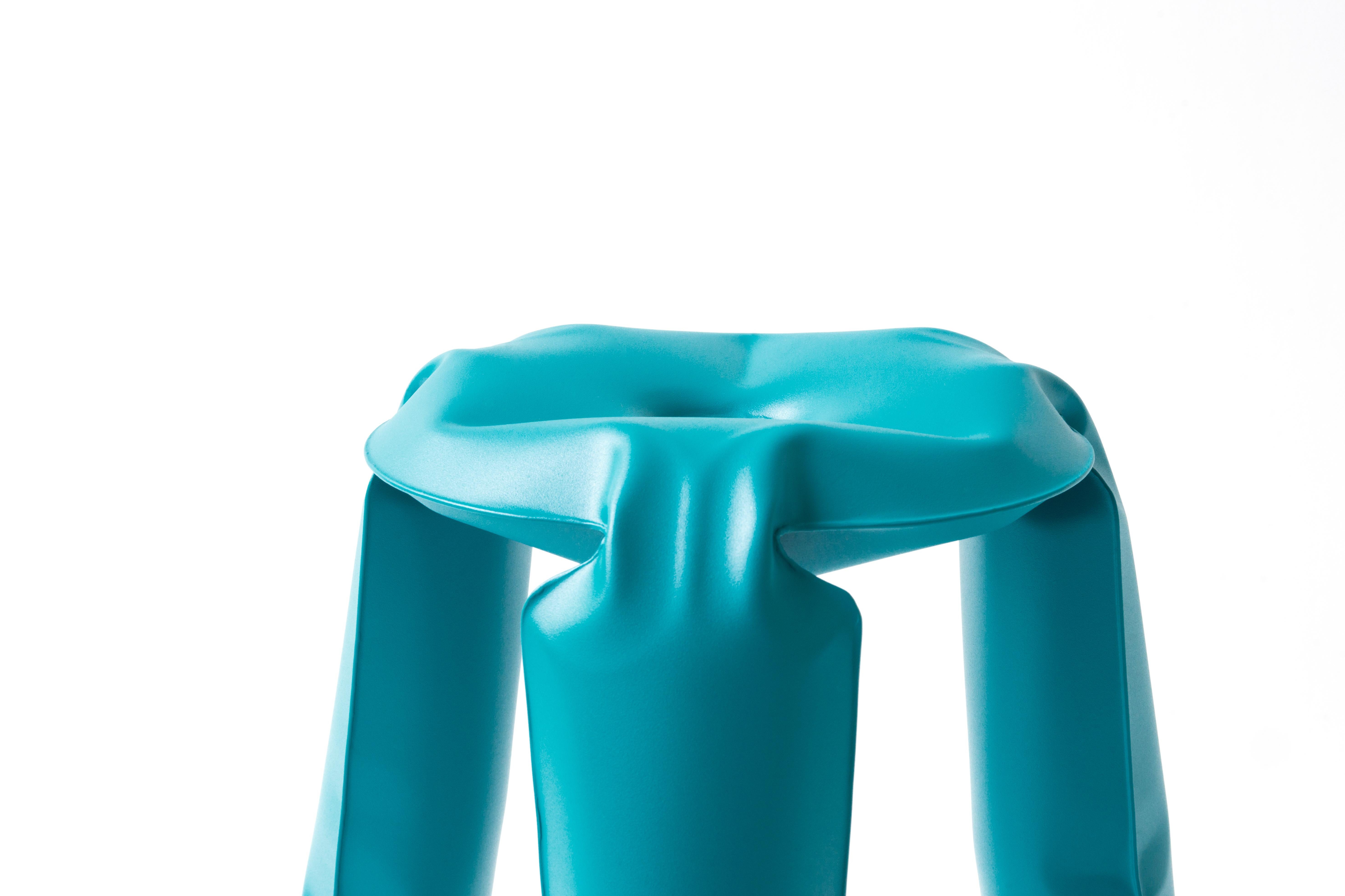 XXIe siècle et contemporain Mini tabouret Plopp bleu eau de Zieta en vente