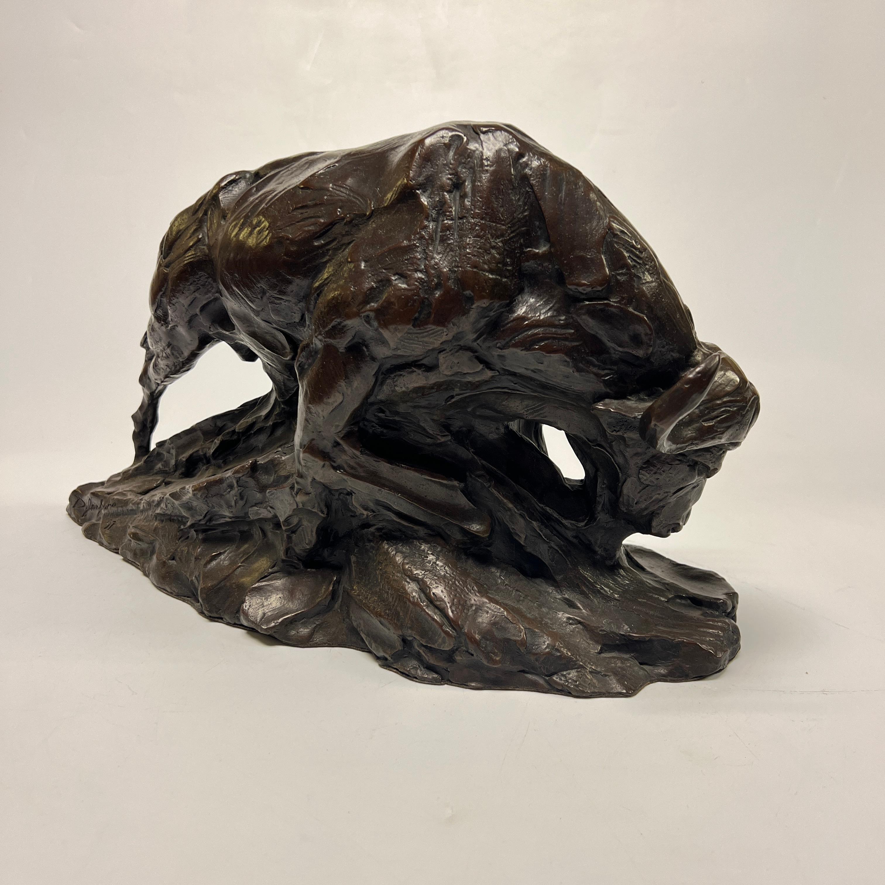 Escultura de bronce Búfalo de agua de Dylan Lewis (1964- ) siglo XX en venta