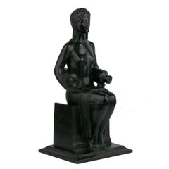 "Water Carrier:: 1914 - Sculpture américaine en bronze de Louise Allen Hobbs & Gorham