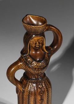 Wasserführende Keramik von Saint Clément aus den 60er Jahren Kerzenständer - H283