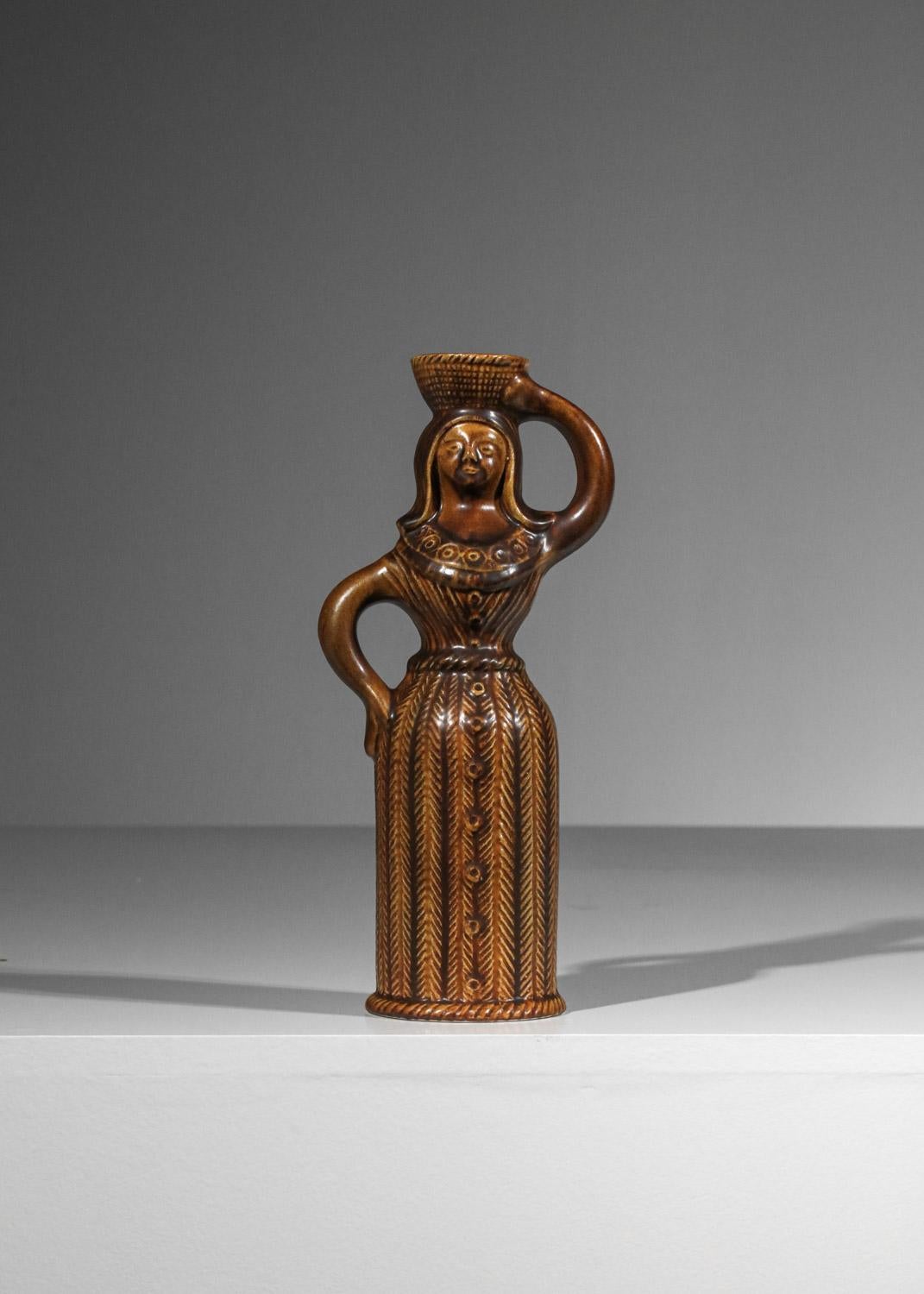 Wasserführende Keramik von Saint Clément aus den 60er Jahren Kerzenständer - H283 (Moderne der Mitte des Jahrhunderts) im Angebot