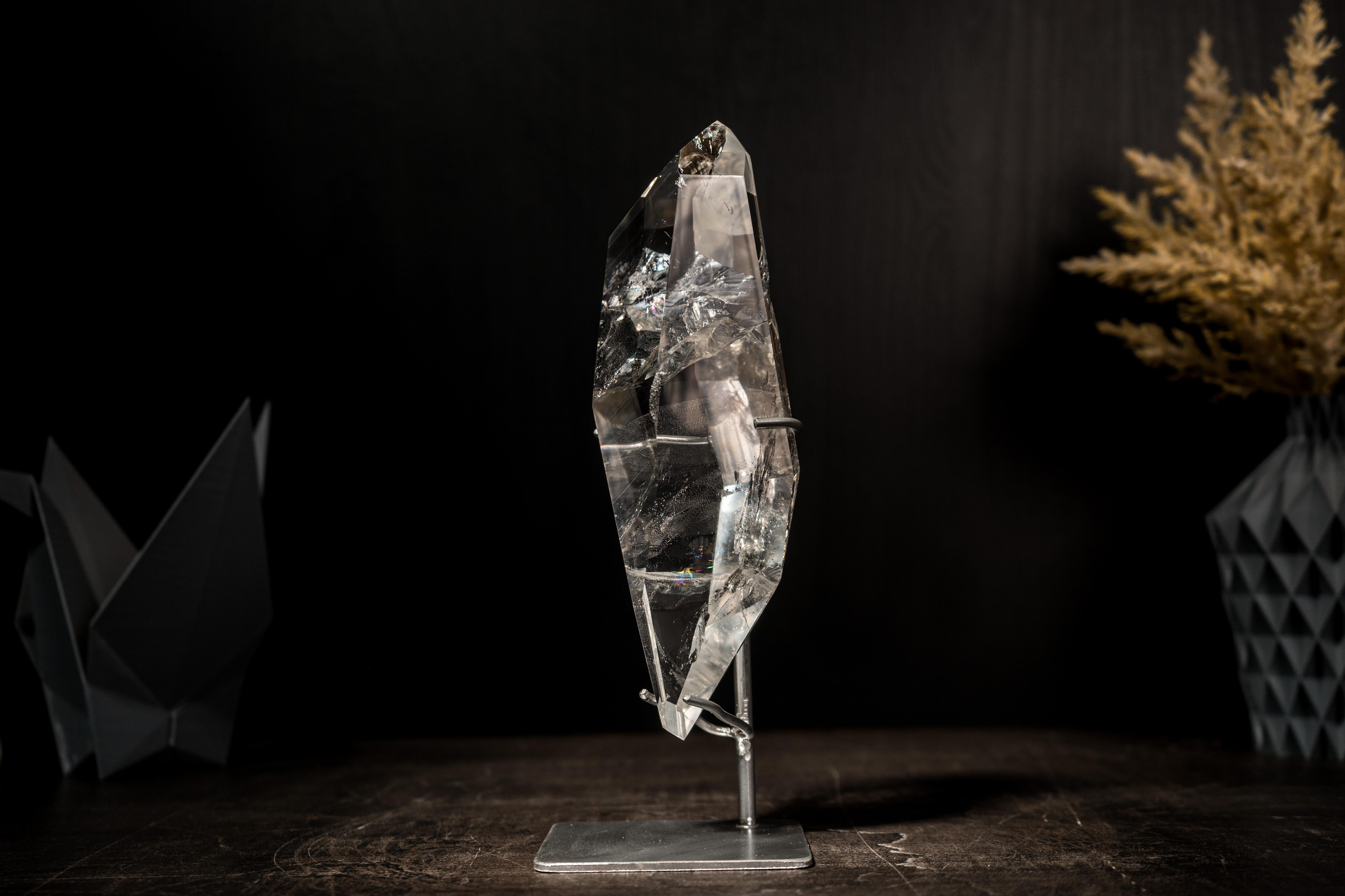 Crystal Water-Clear Lemurian Quartz Point from Diamantina, Optical Clarity For Sale