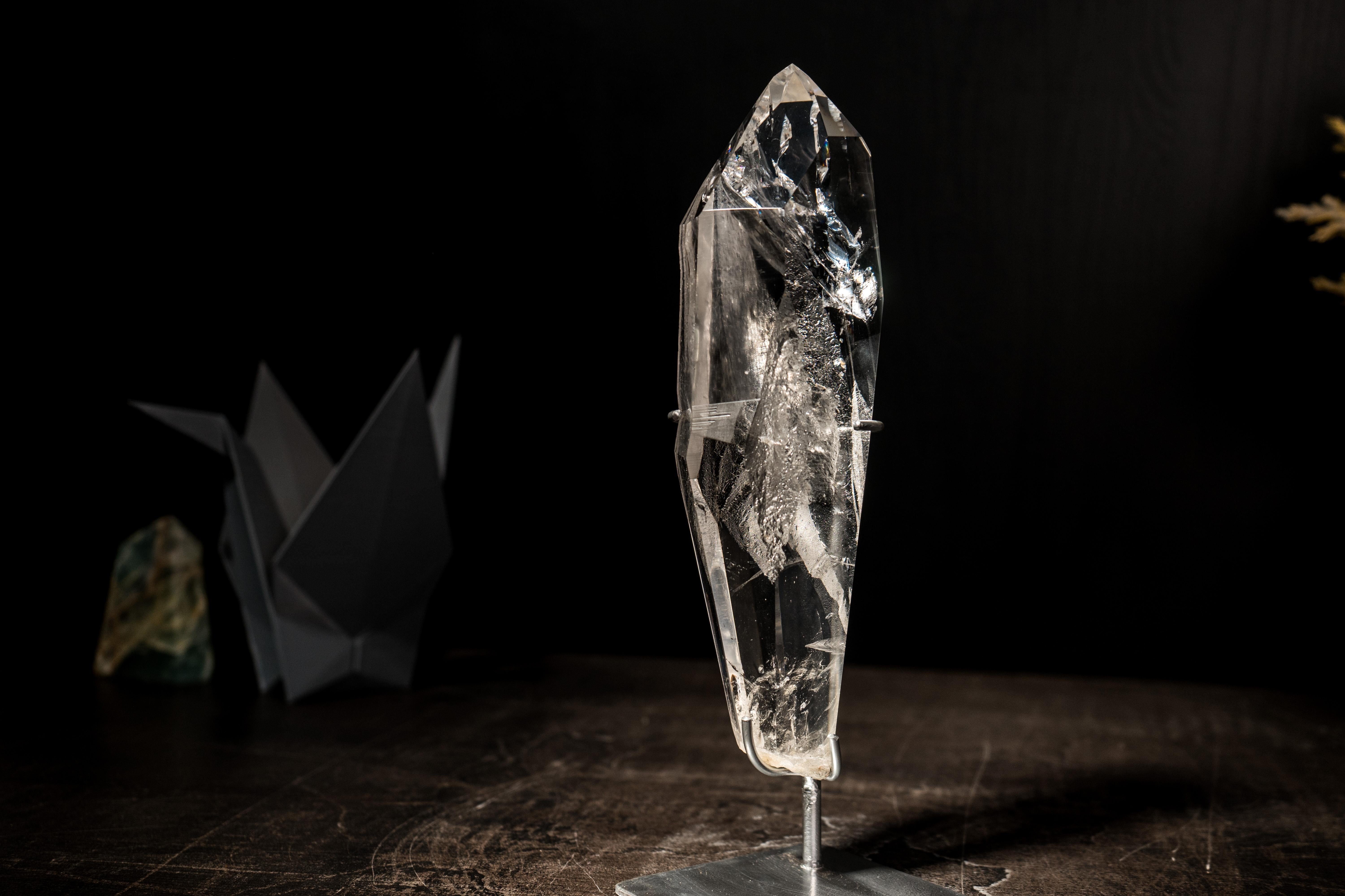 Water Clear Lemurian Quartz Point Carved from a AAA-Grade Natural Crystal Quartz For Sale 1