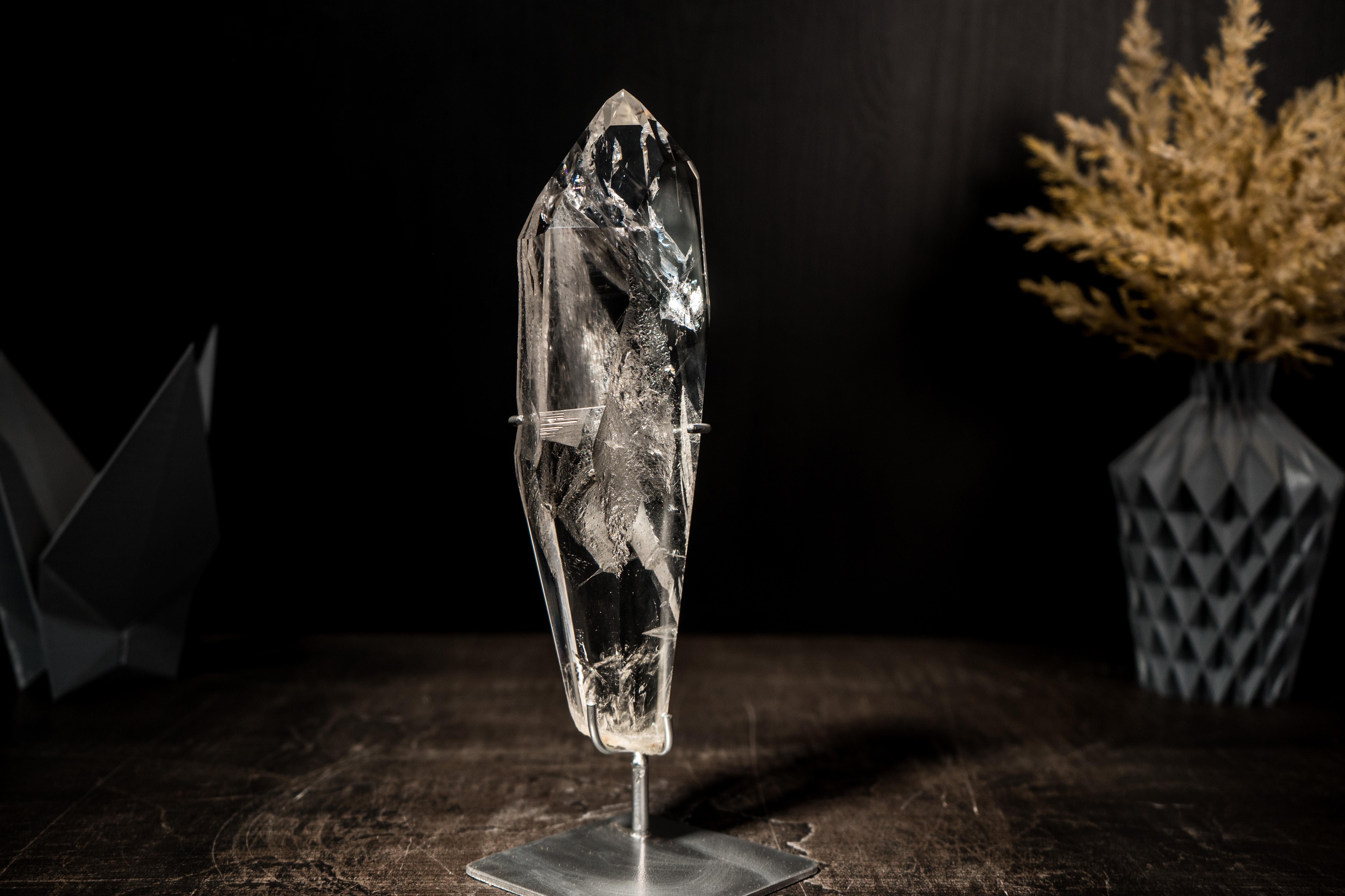 Water Clear Lemurian Quartz Point Carved from a AAA-Grade Natural Crystal Quartz For Sale 3