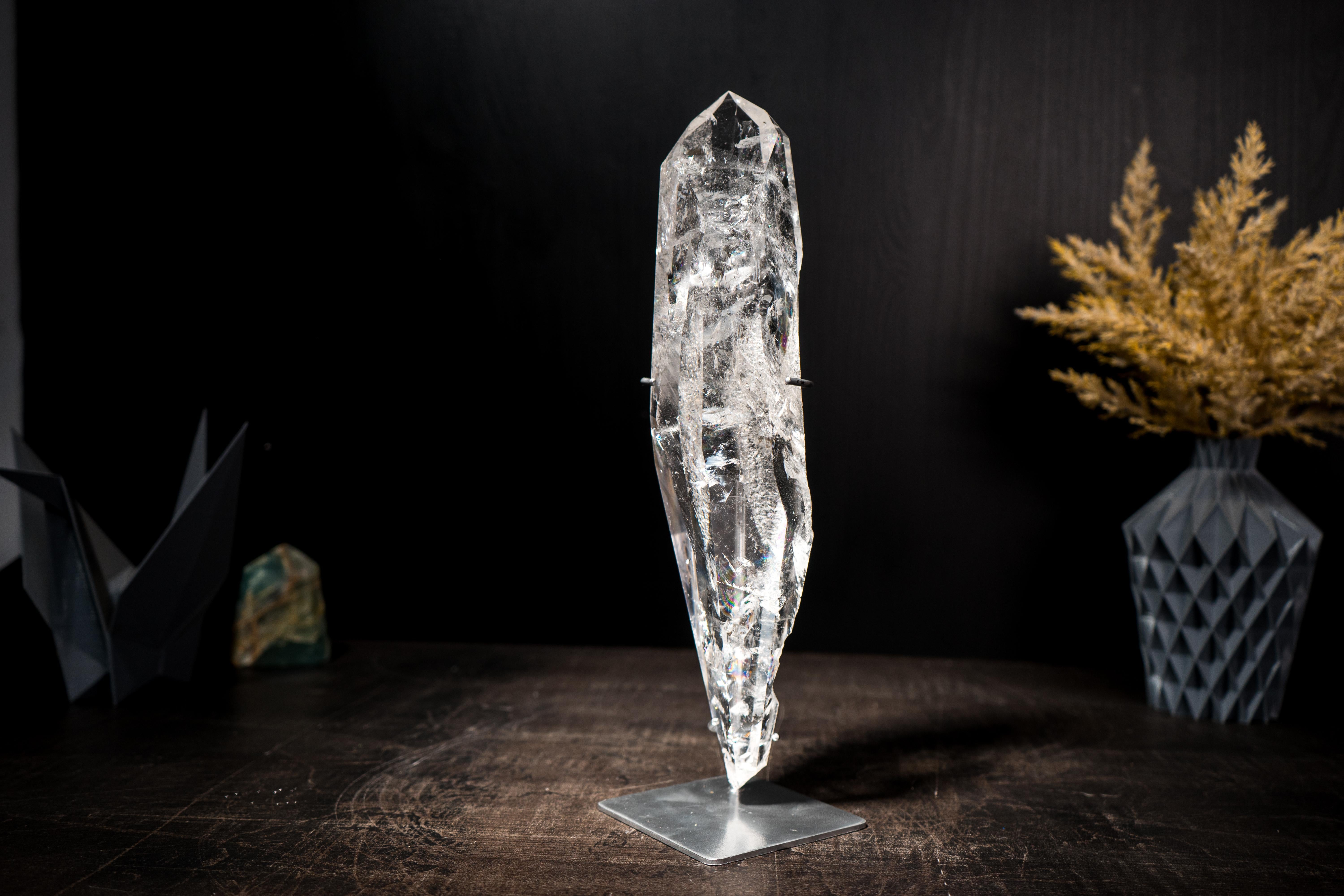 Water Clear Real Lemurian Quartz Point For Sale 5