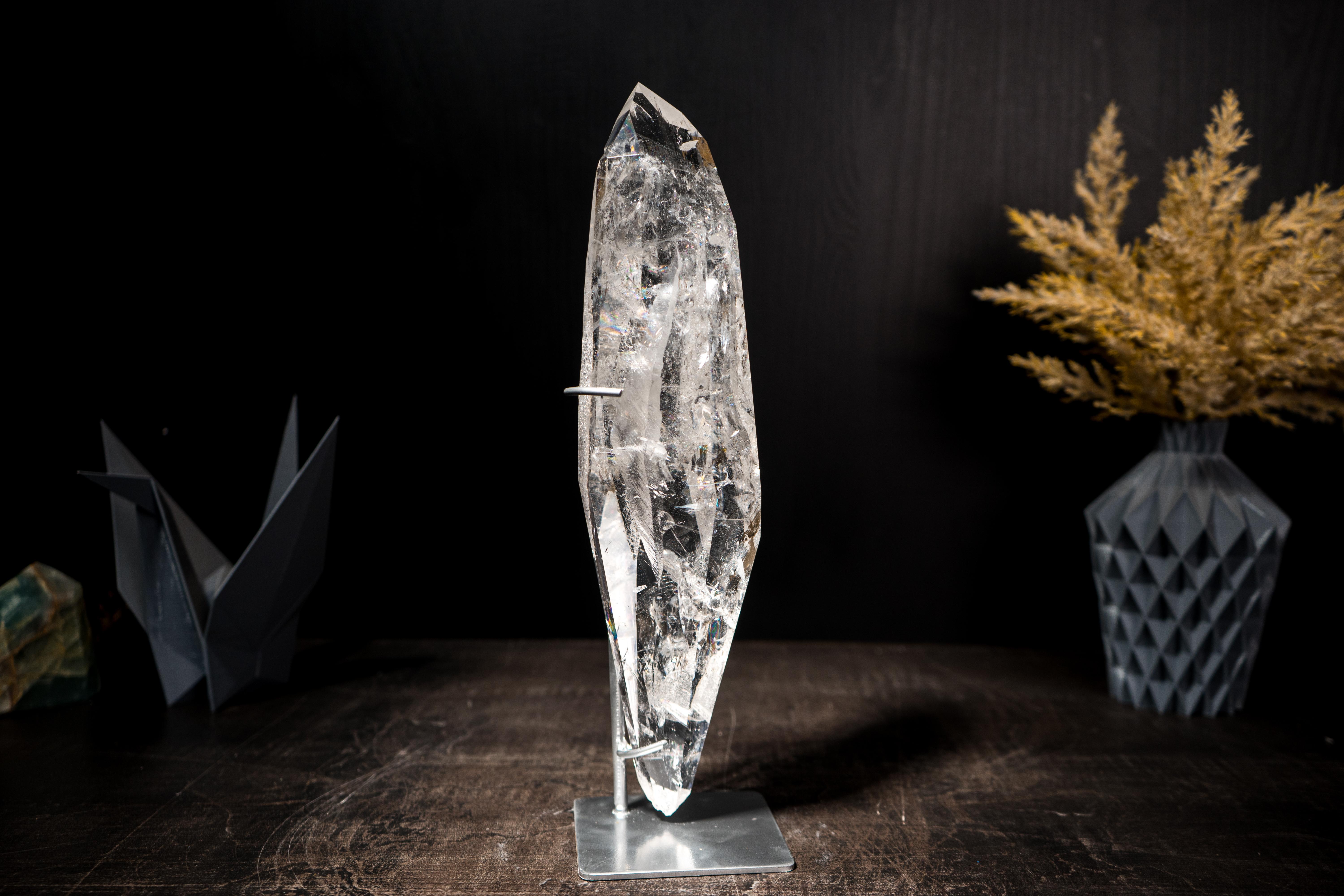 Water Clear Real Lemurian Quartz Point For Sale 7