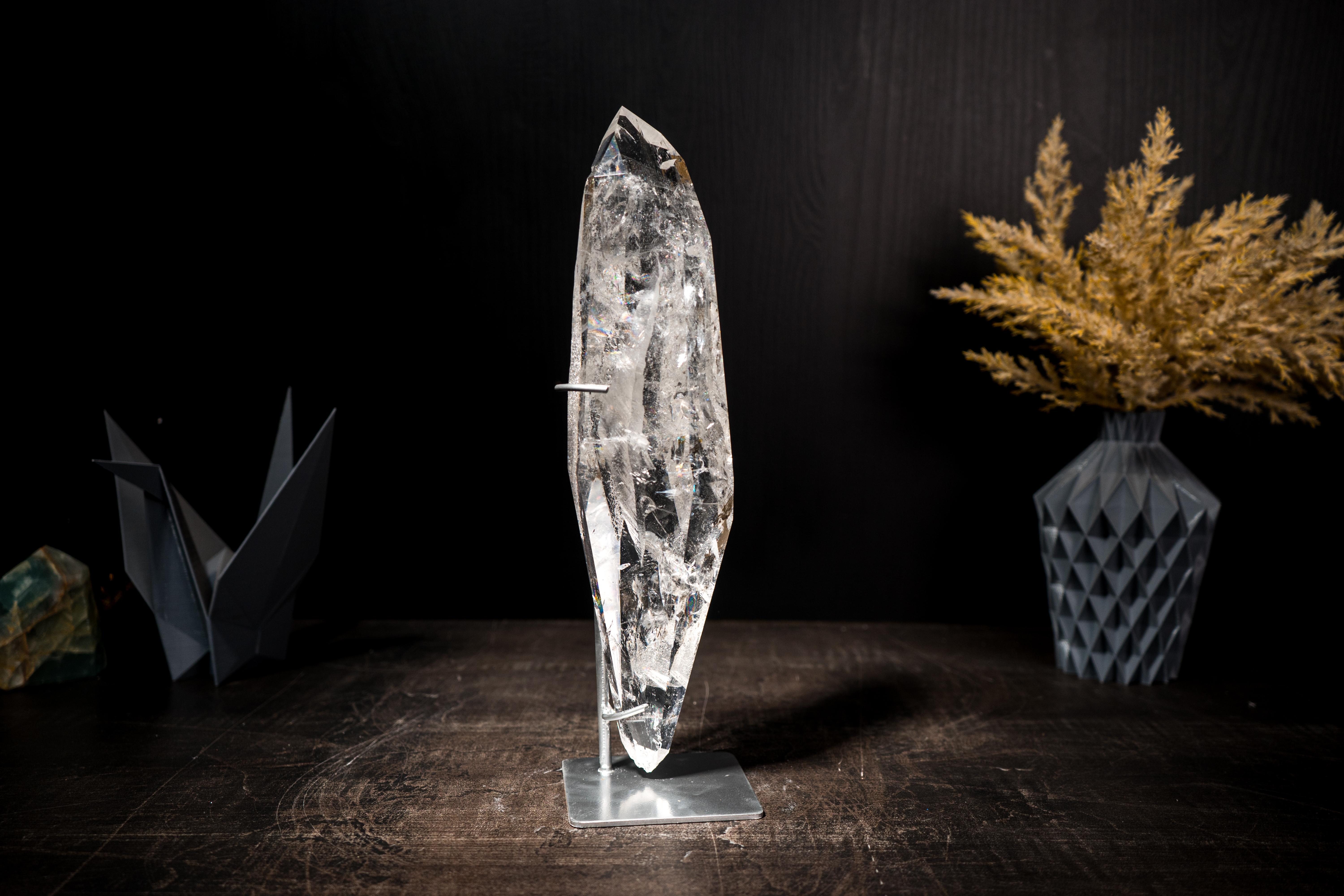 Water Clear Real Lemurian Quartz Point For Sale 8
