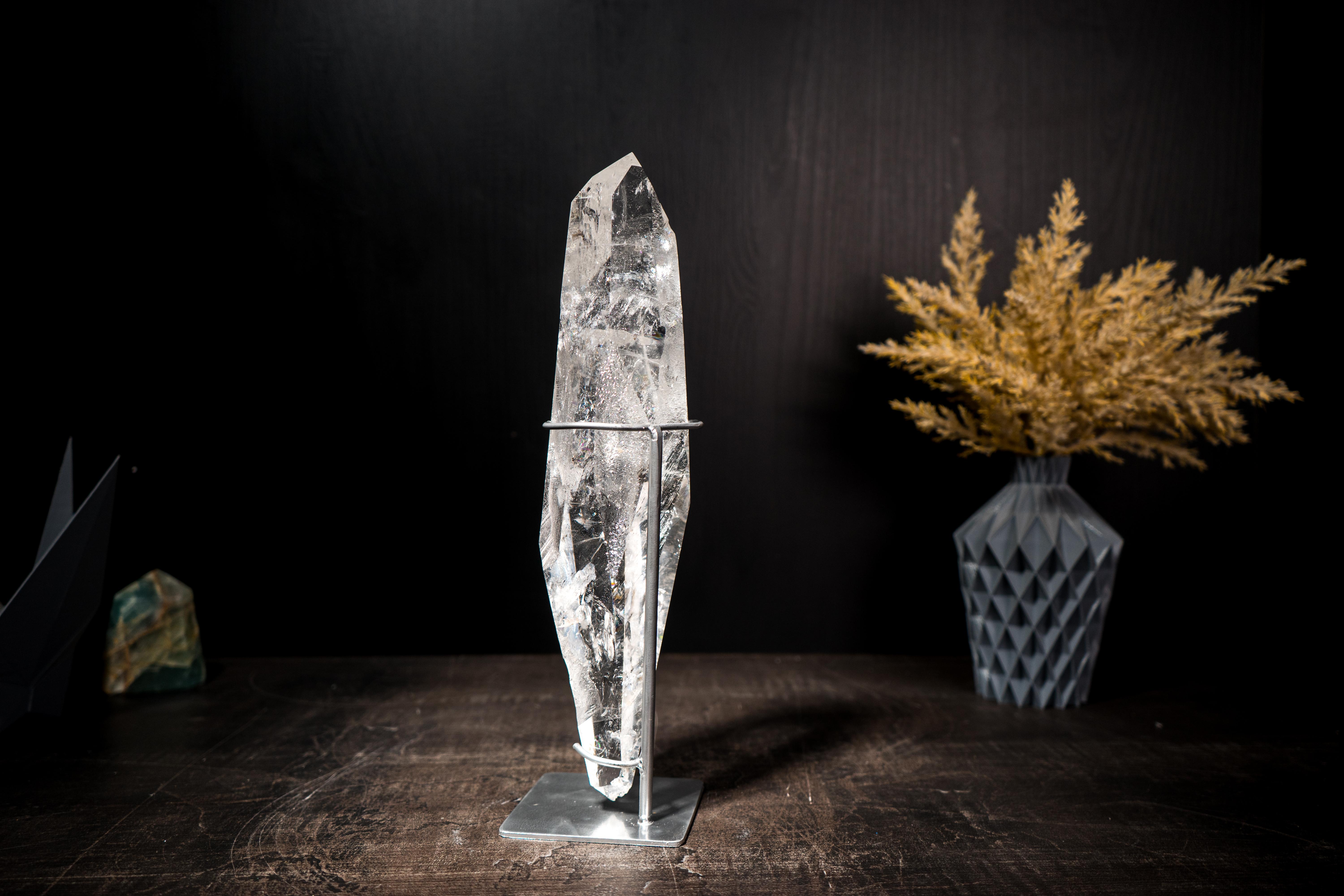 Water Clear Real Lemurian Quartz Point For Sale 10