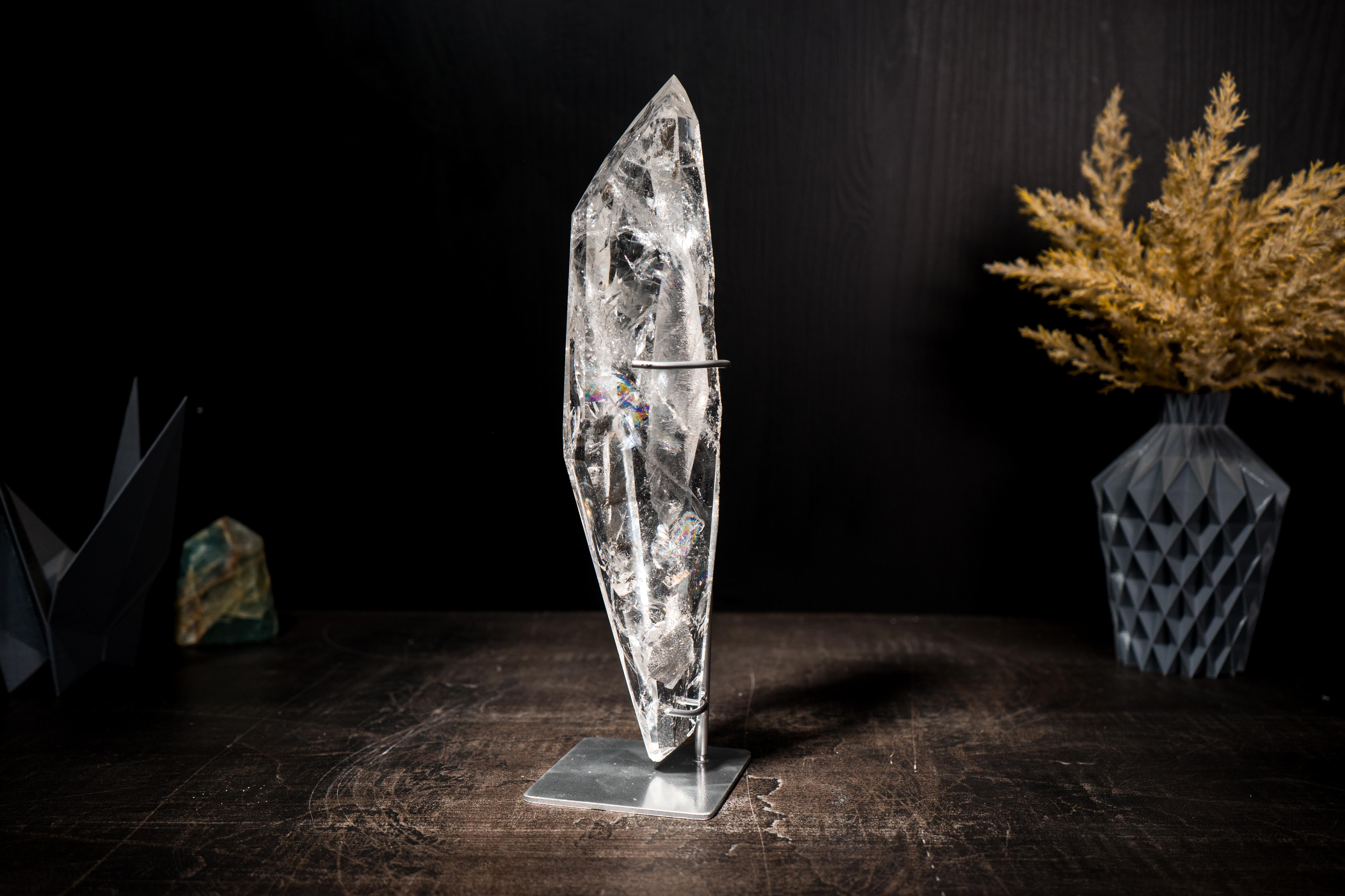 Water Clear Real Lemurian Quartz Point For Sale 14
