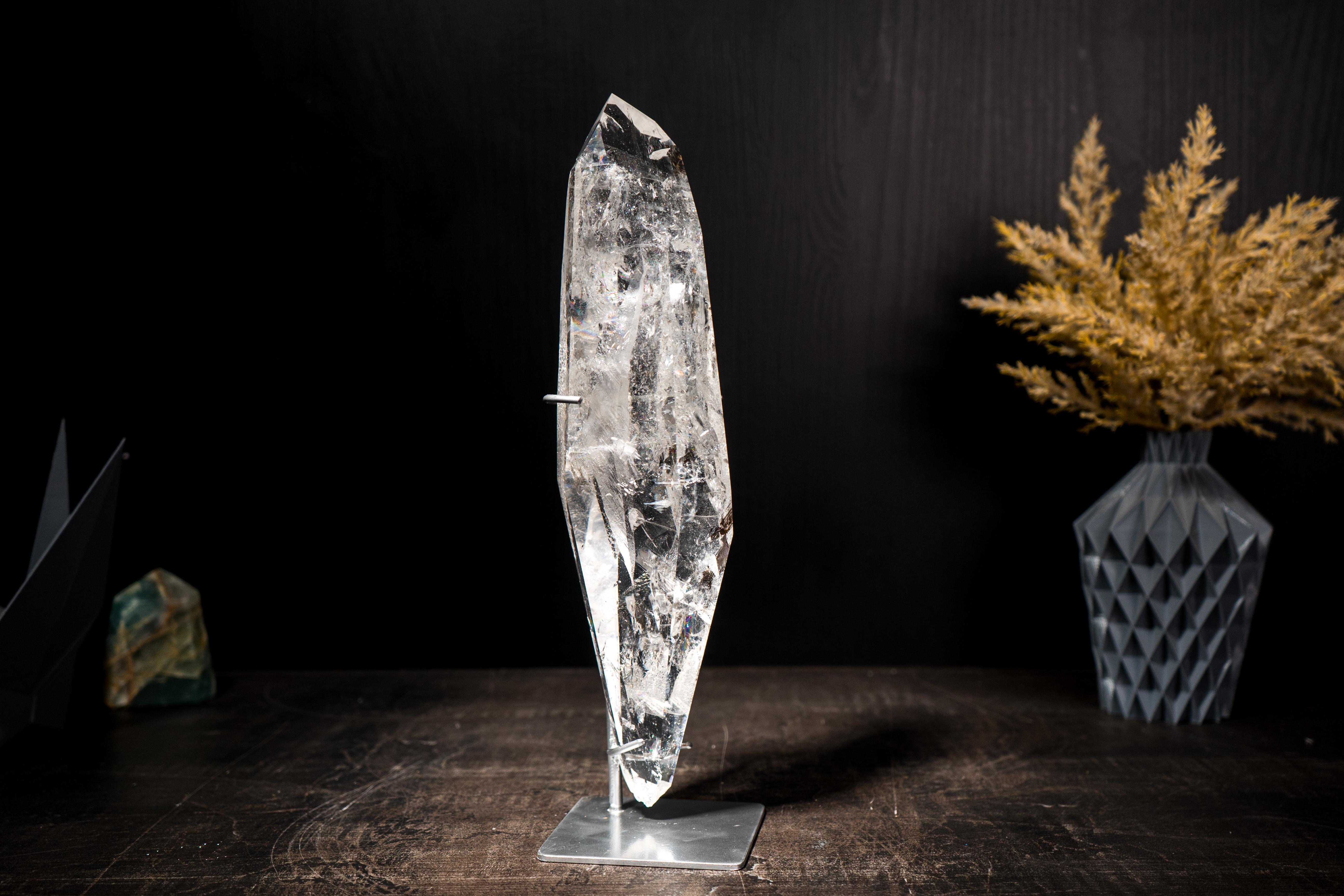Brazilian Water Clear Real Lemurian Quartz Point For Sale