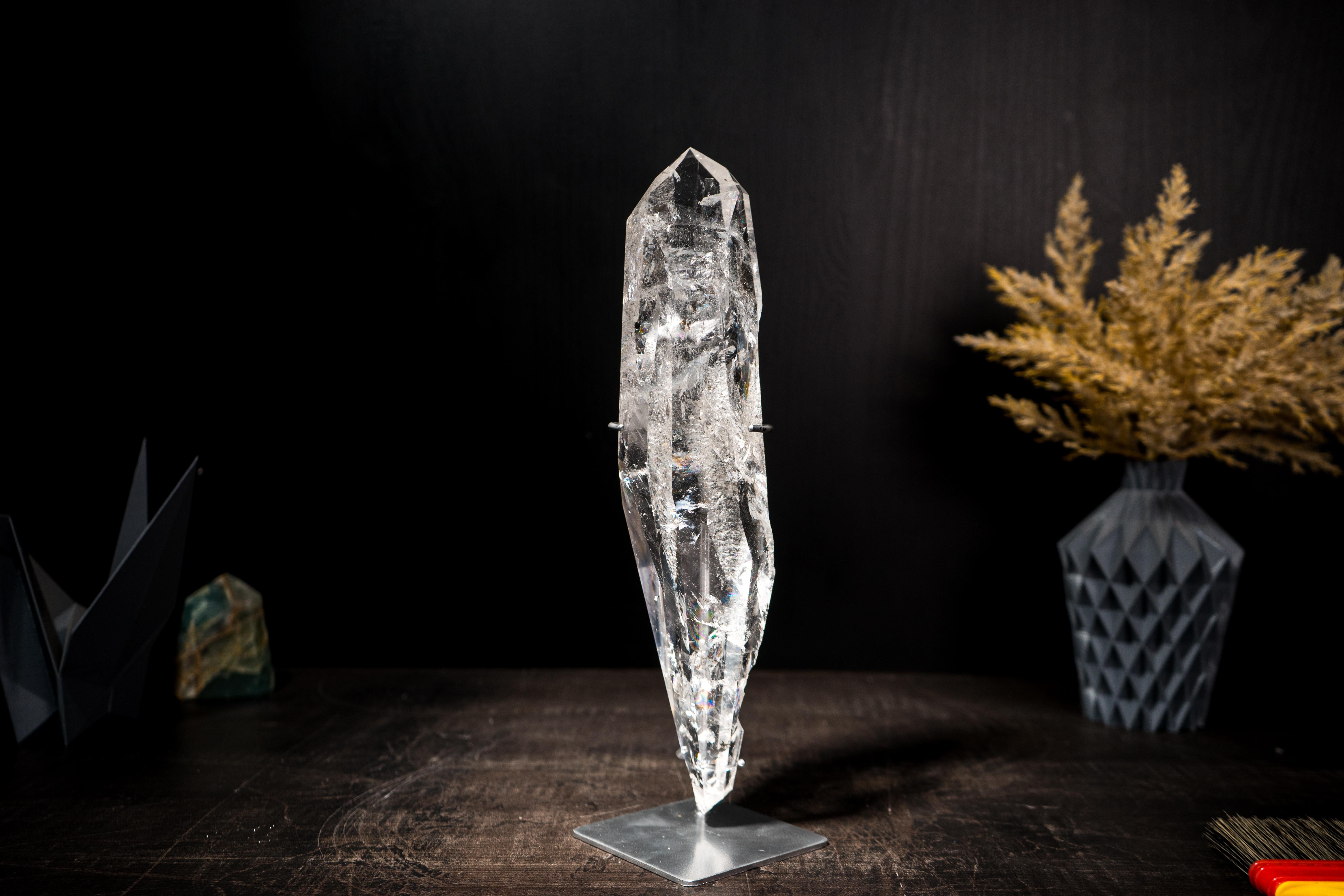 Water Clear Real Lemurian Quartz Point For Sale 3