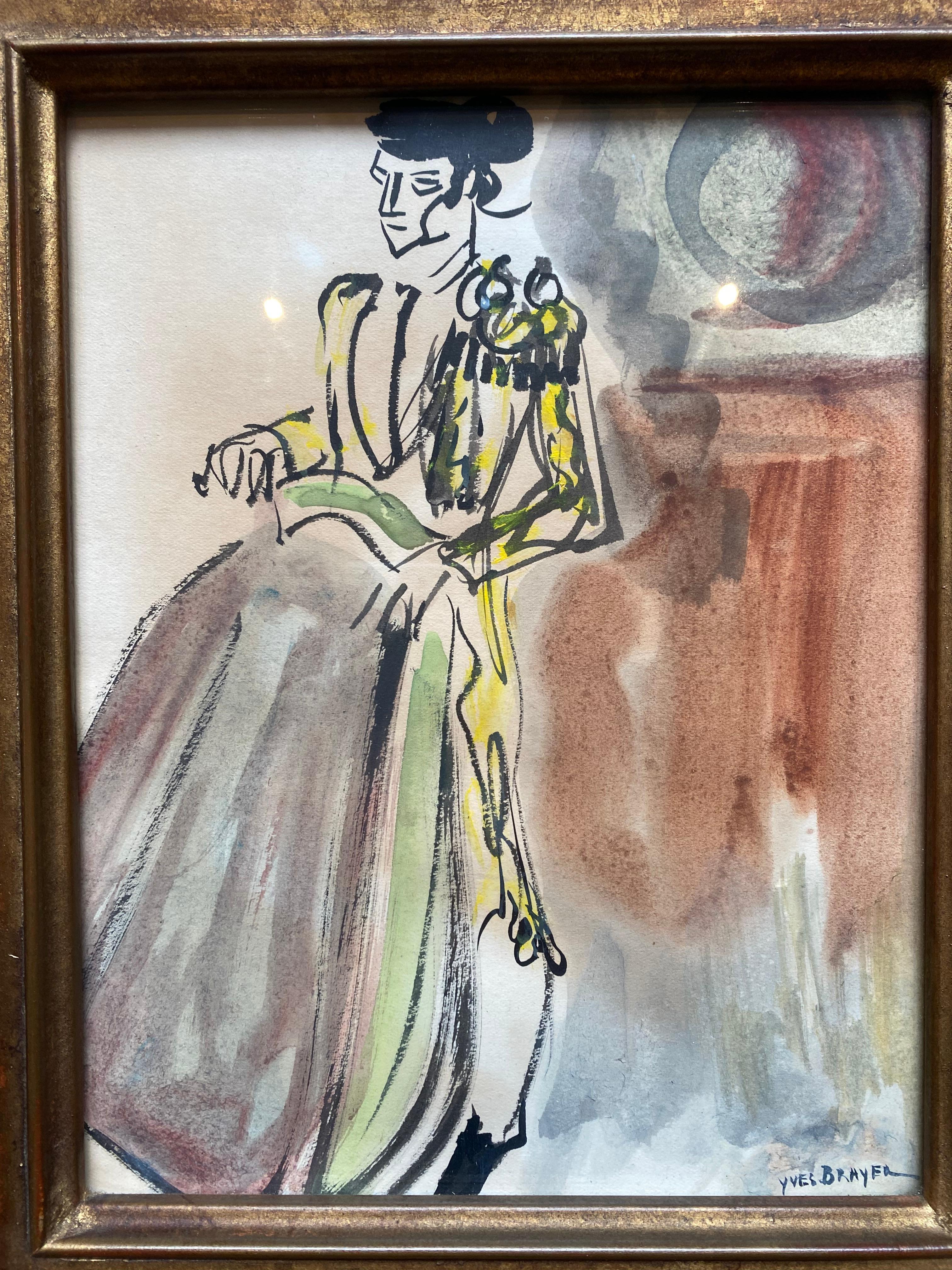 Very pretty watercolor by Yves Brayer, part of a series on the theme of my bullfighting. In a perfect state. Original frame.
