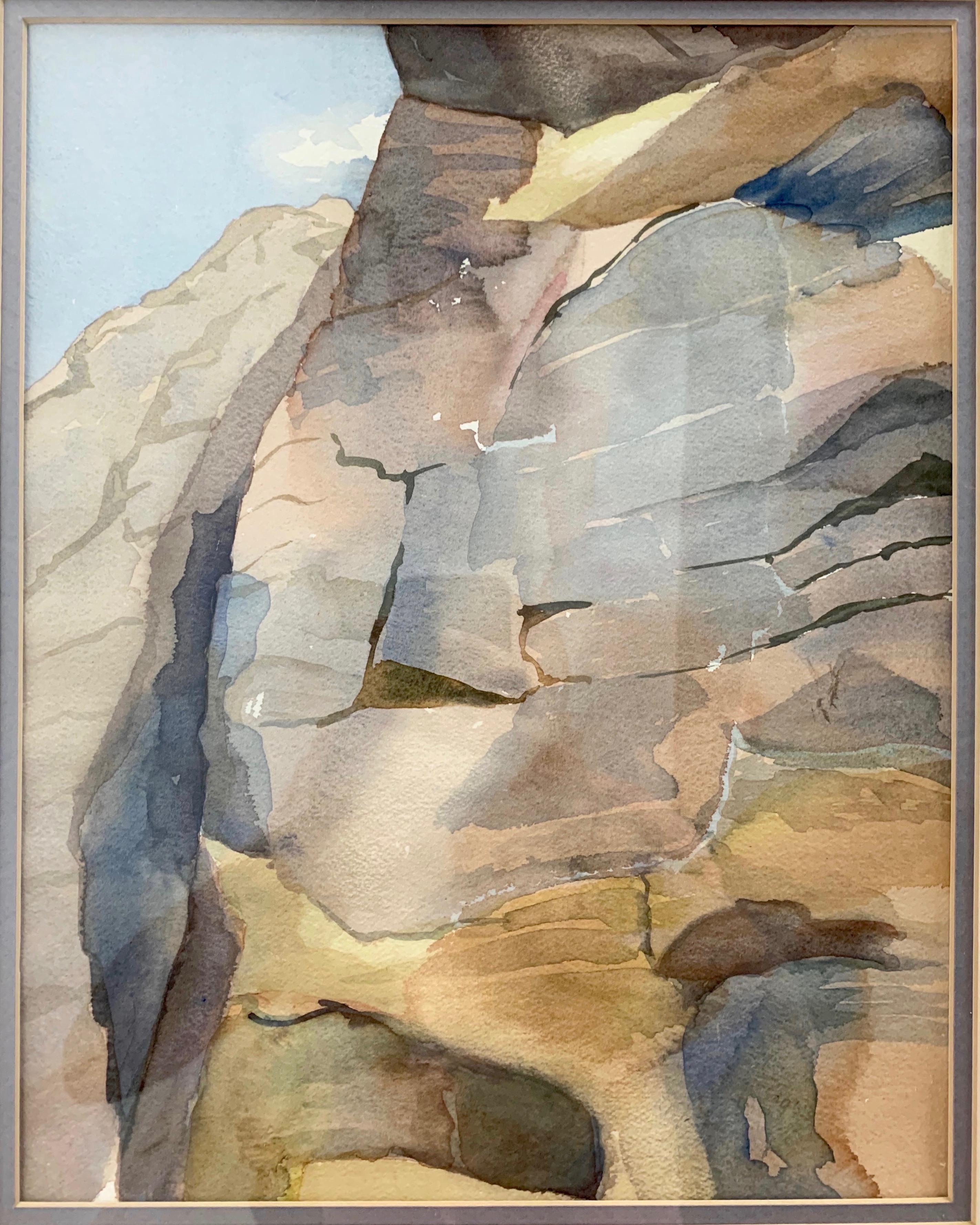 Silvered frame water color by Elenor Greenberg of 